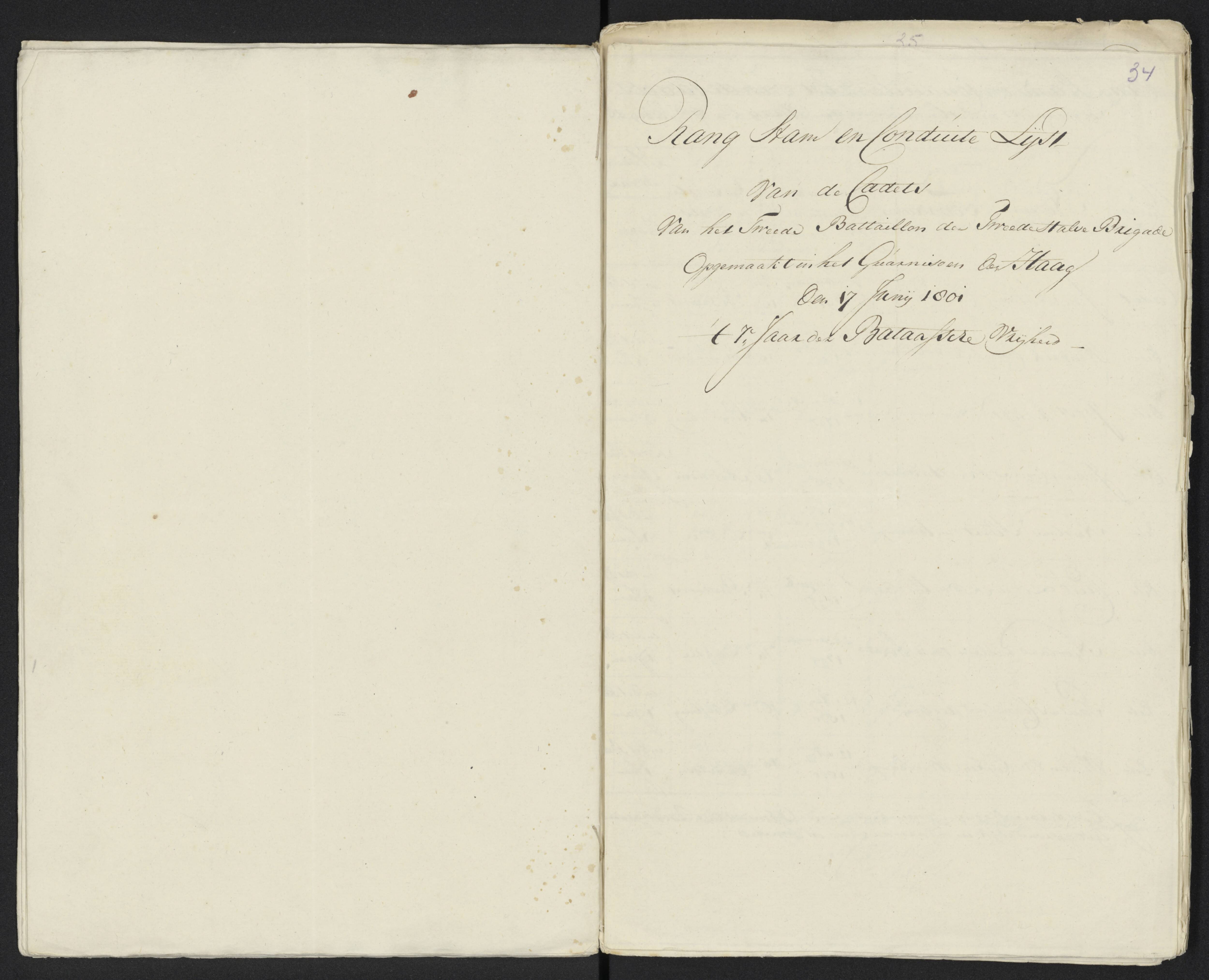 Scan 40 uit het bronpakket: Conduitestaten van officieren en cadetten (1801–1802)