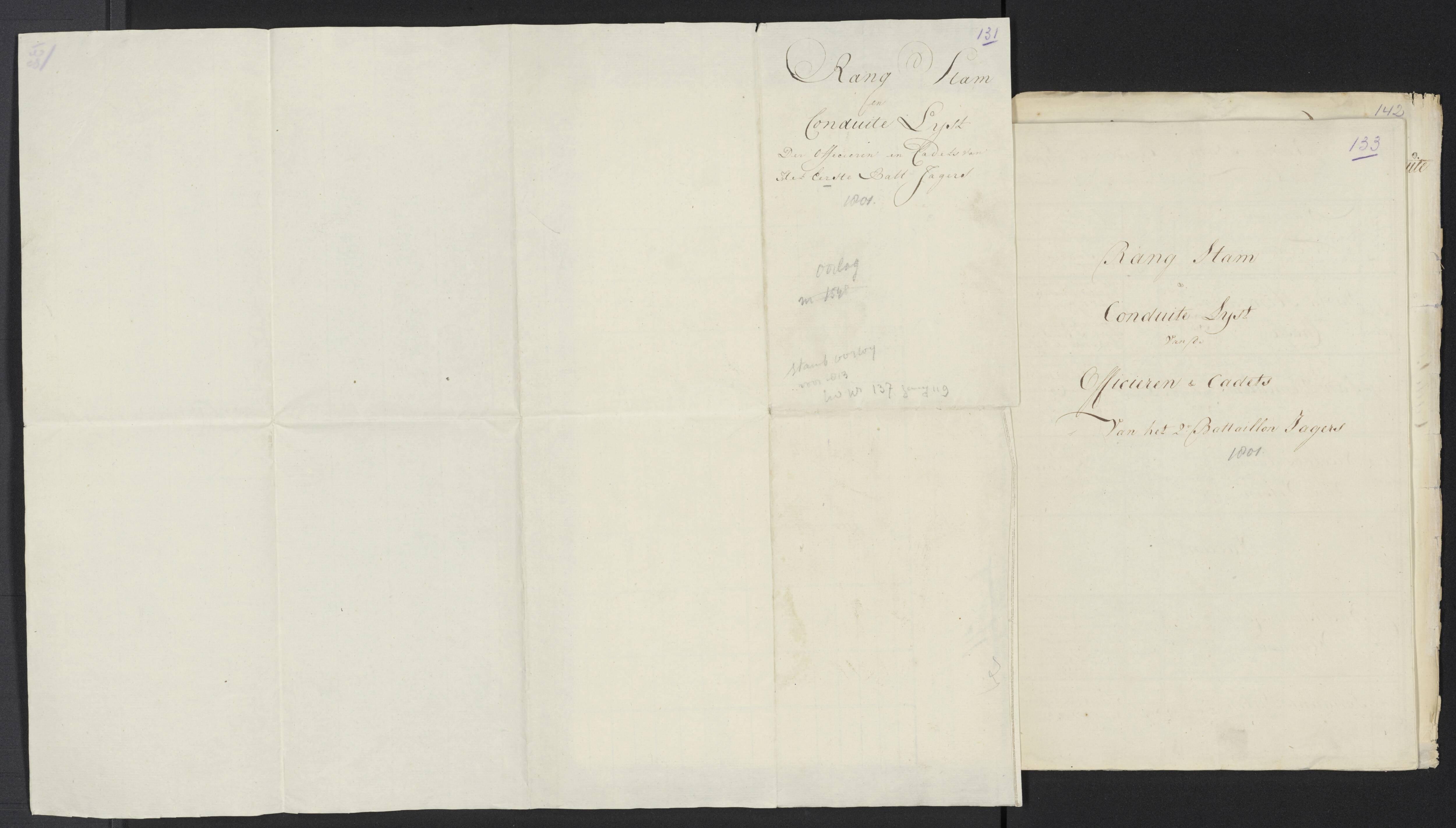 Scan 144 uit het bronpakket: Conduitestaten van officieren en cadetten (1801–1802)