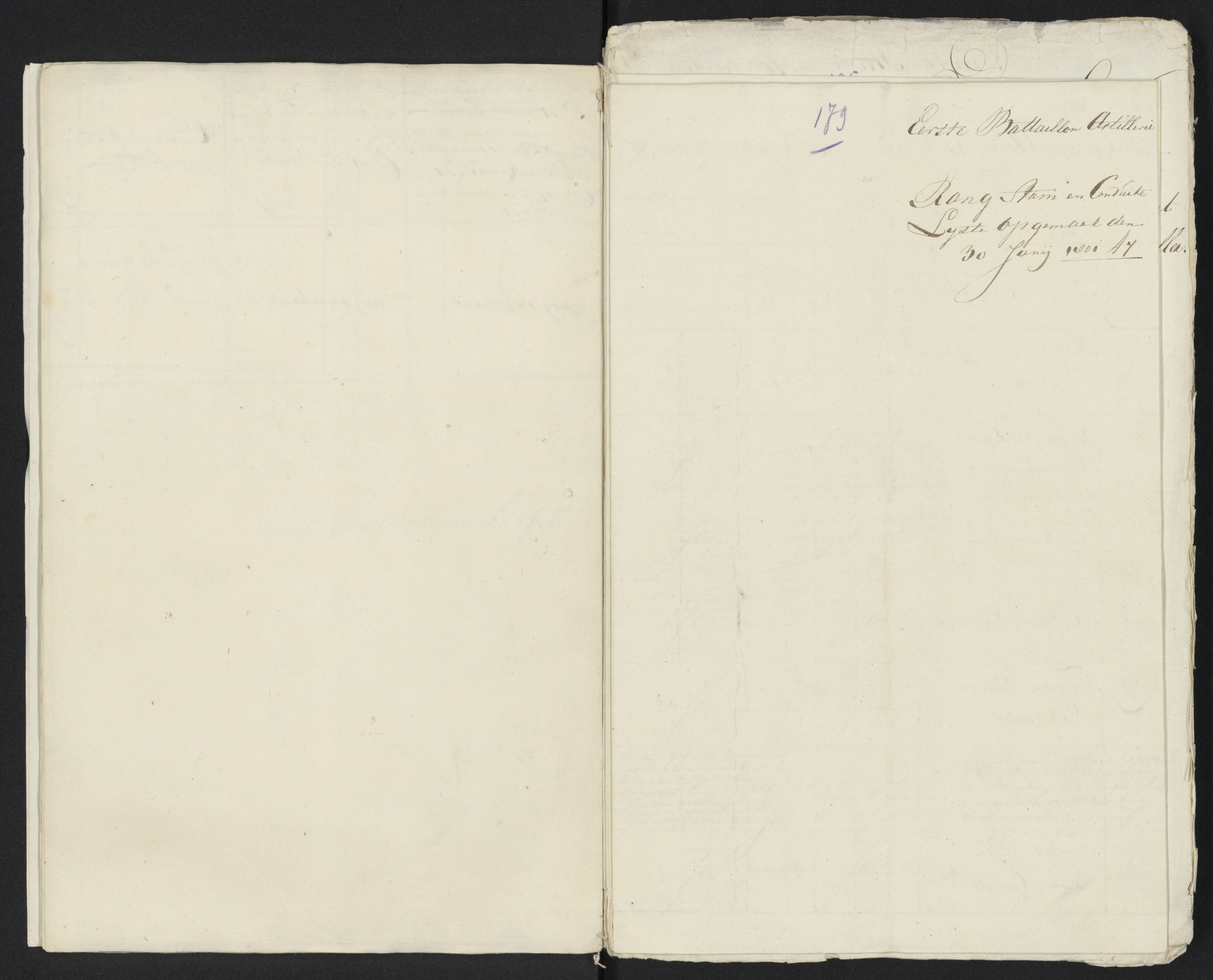 Scan 190 uit het bronpakket: Conduitestaten van officieren en cadetten (1801–1802)