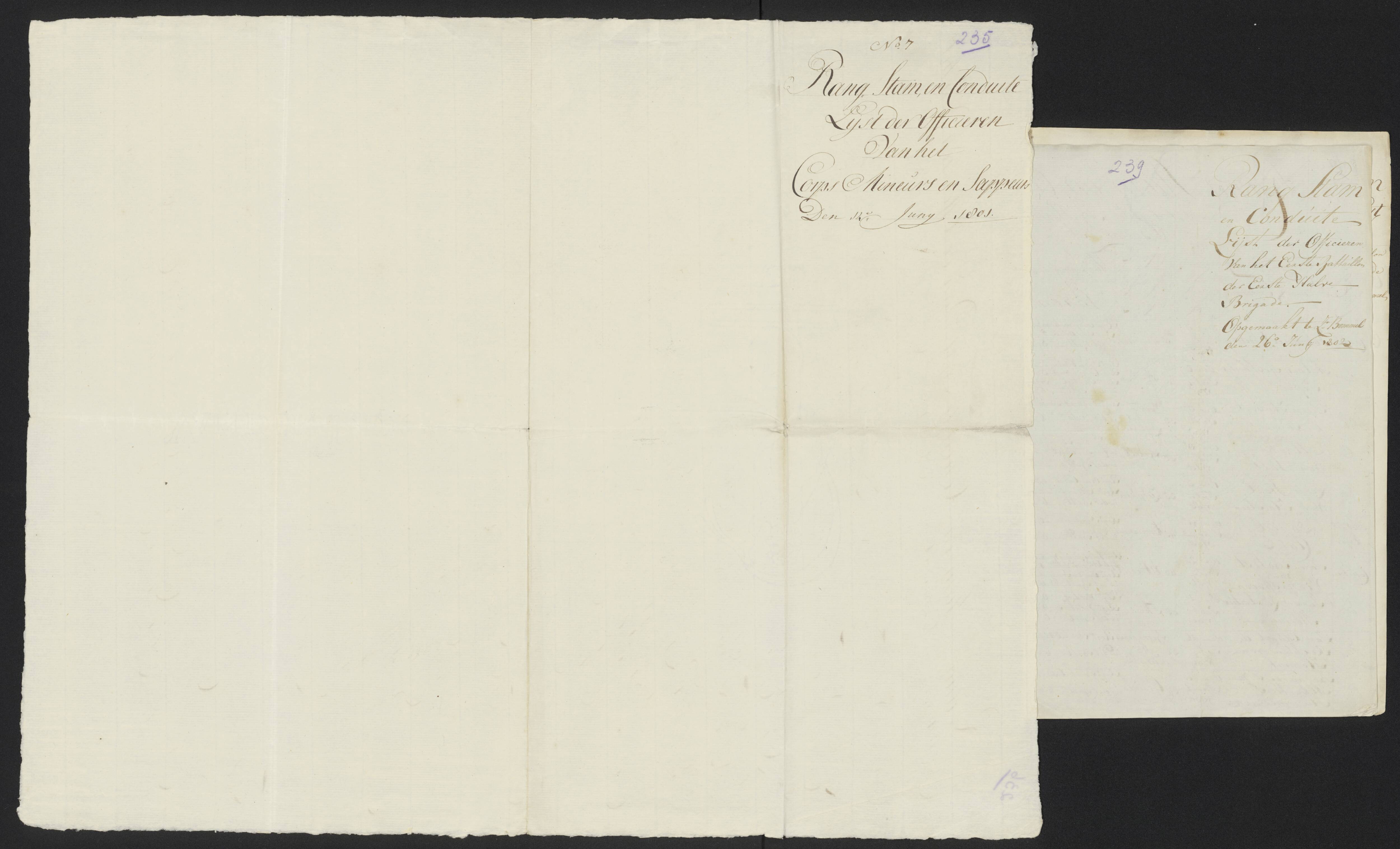 Scan 258 uit het bronpakket: Conduitestaten van officieren en cadetten (1801–1802)