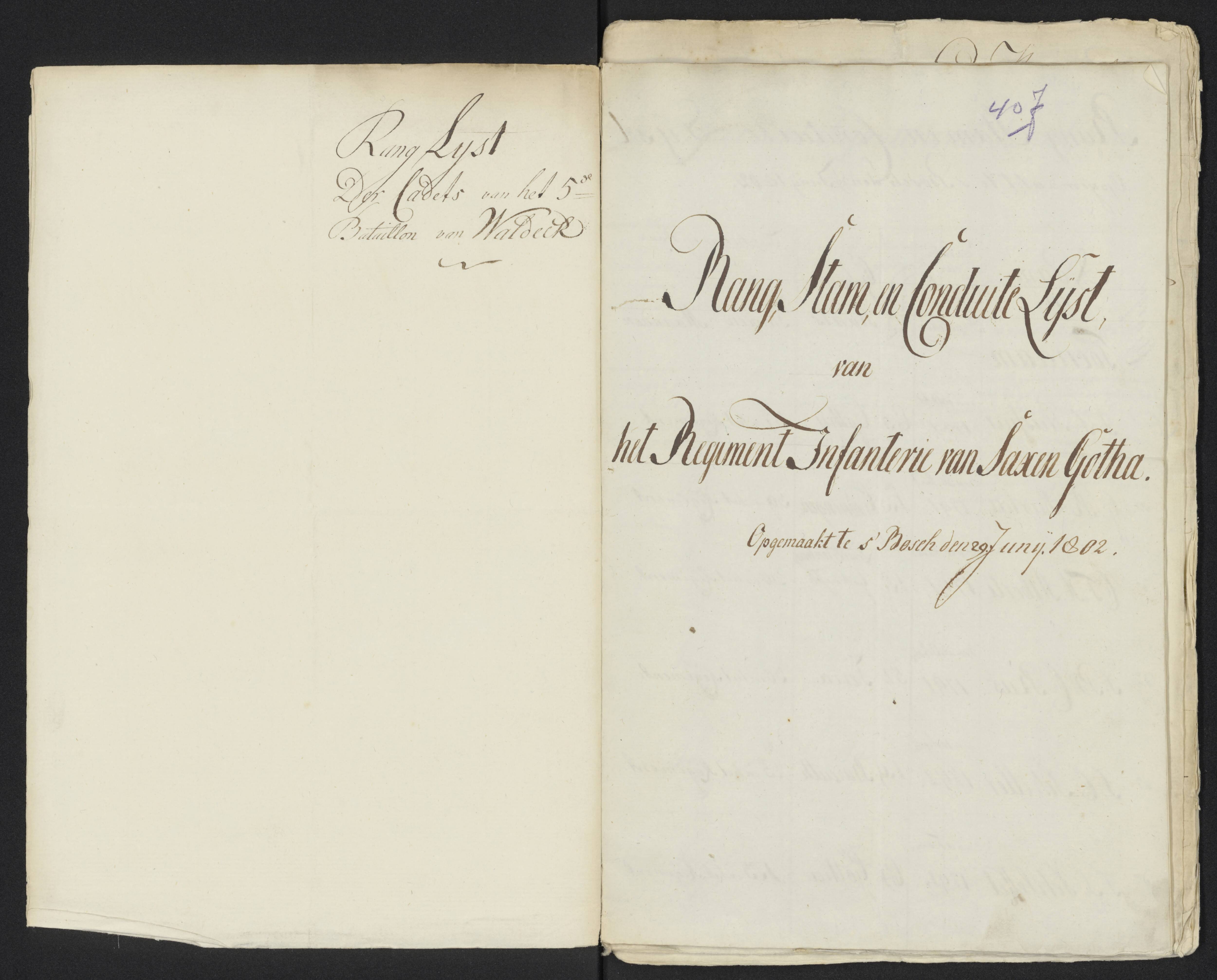 Scan 436 uit het bronpakket: Conduitestaten van officieren en cadetten (1801–1802)