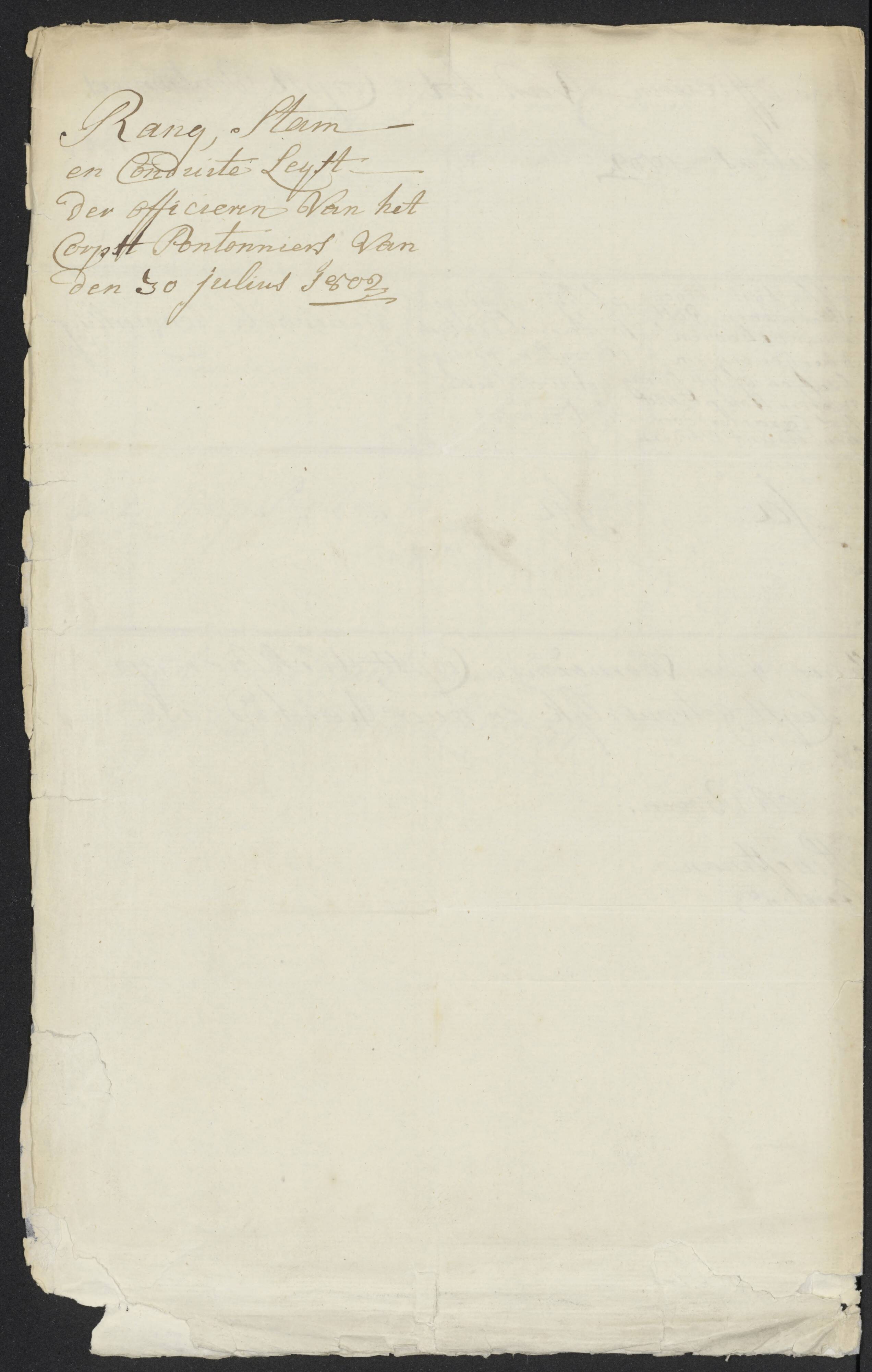 Scan 497 uit het bronpakket: Conduitestaten van officieren en cadetten (1801–1802)