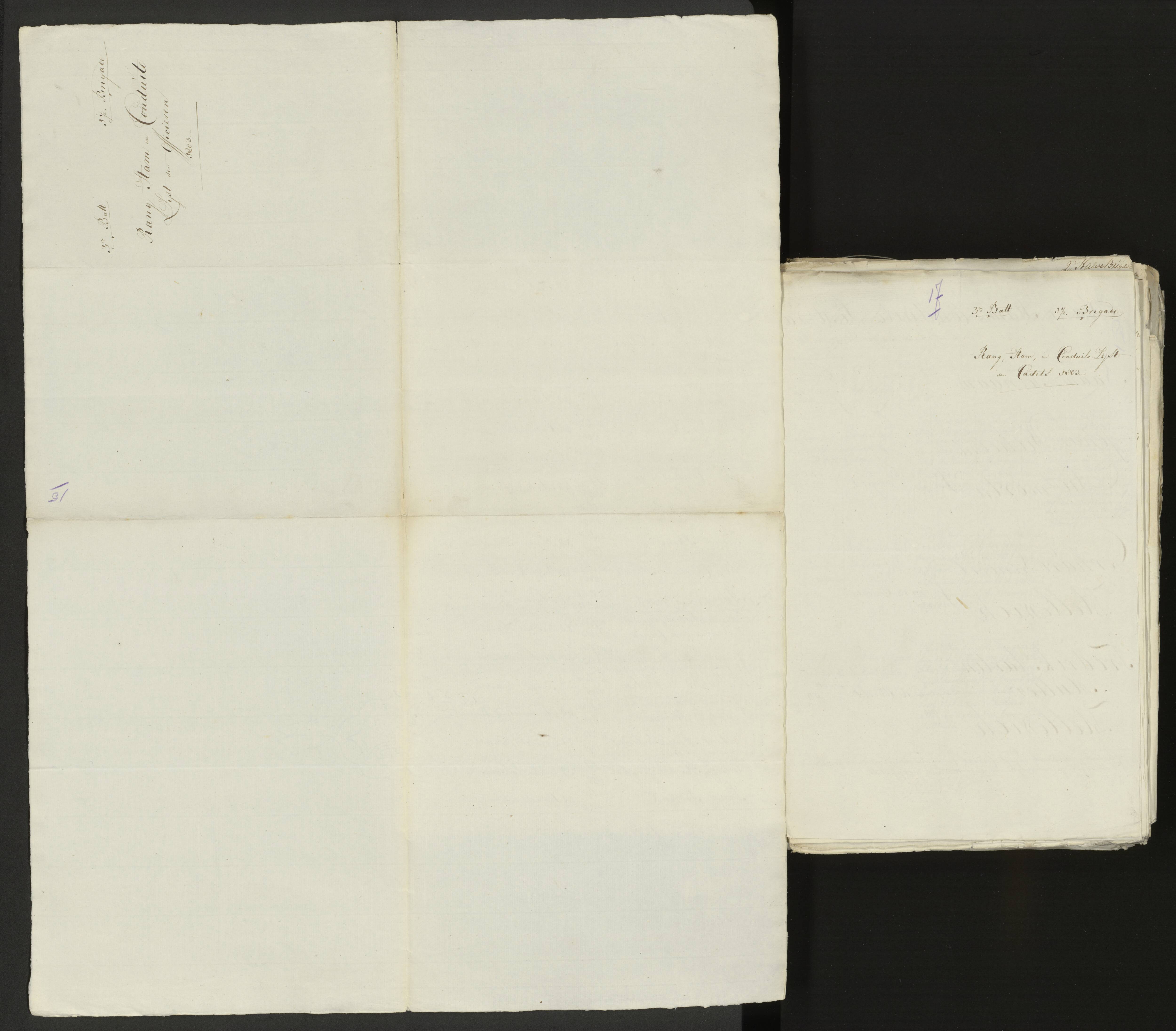 Scan 18 uit het bronpakket: Conduitestaten van officieren en cadetten (1803–1804)