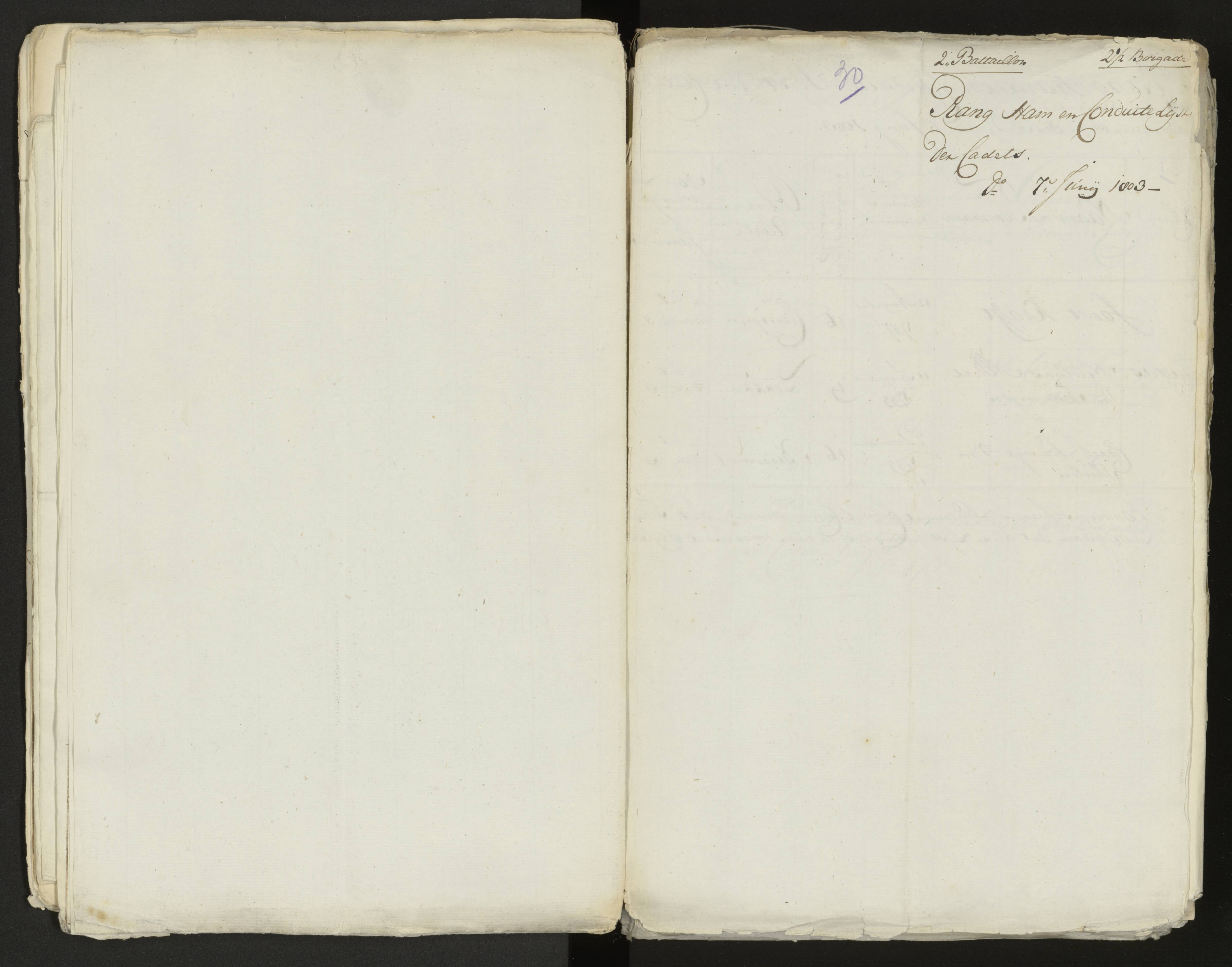 Scan 32 uit het bronpakket: Conduitestaten van officieren en cadetten (1803–1804)