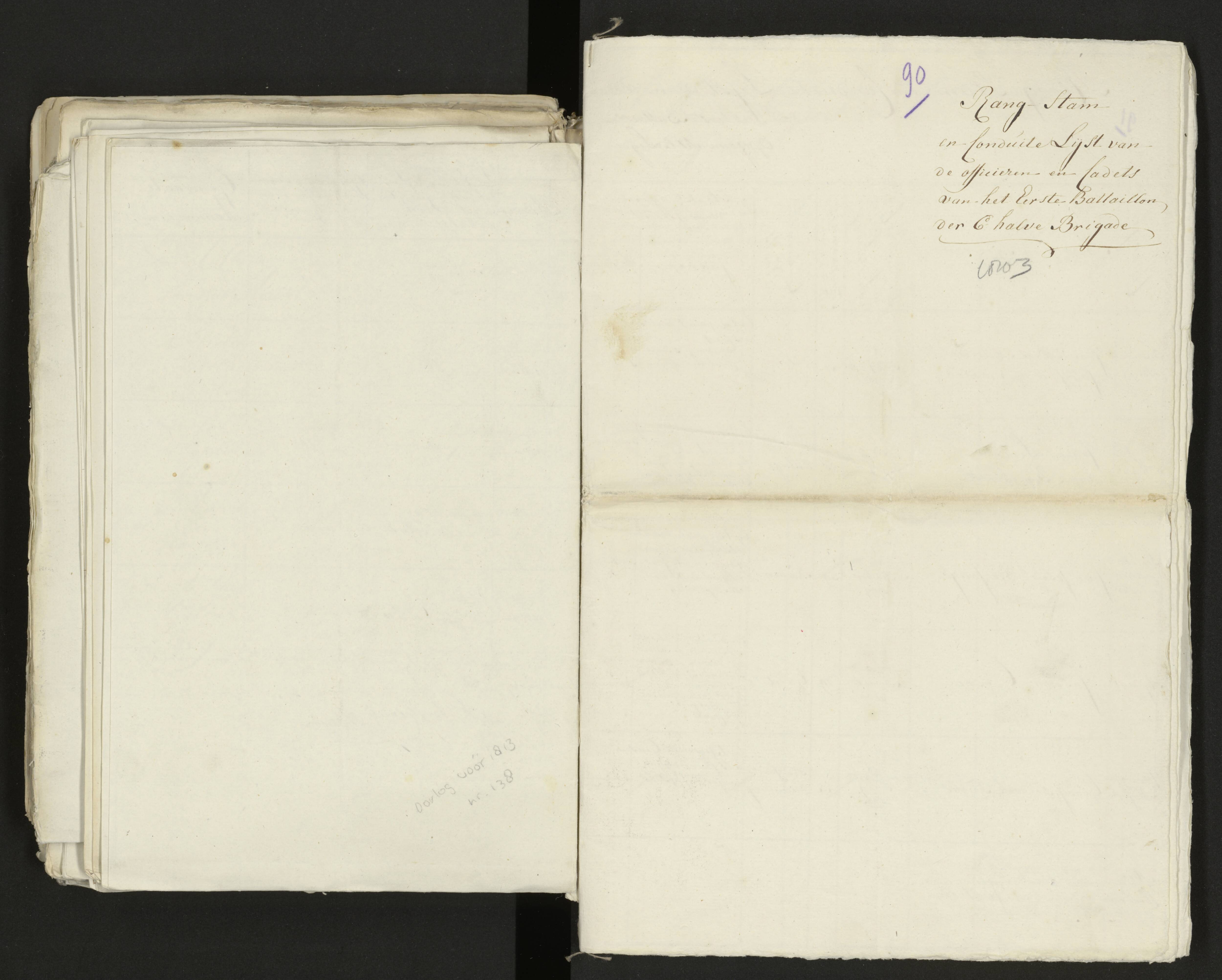 Scan 98 uit het bronpakket: Conduitestaten van officieren en cadetten (1803–1804)