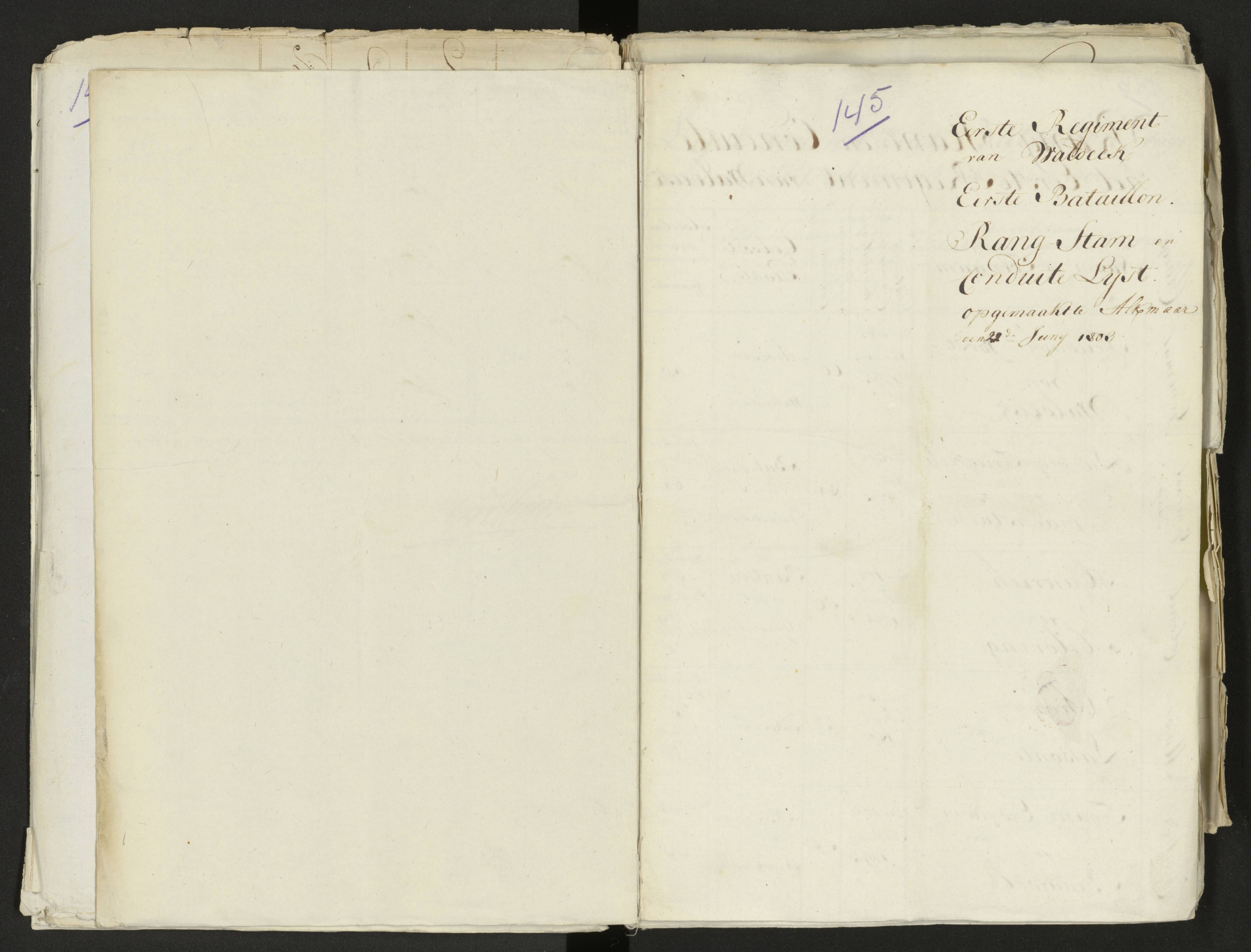 Scan 157 uit het bronpakket: Conduitestaten van officieren en cadetten (1803–1804)