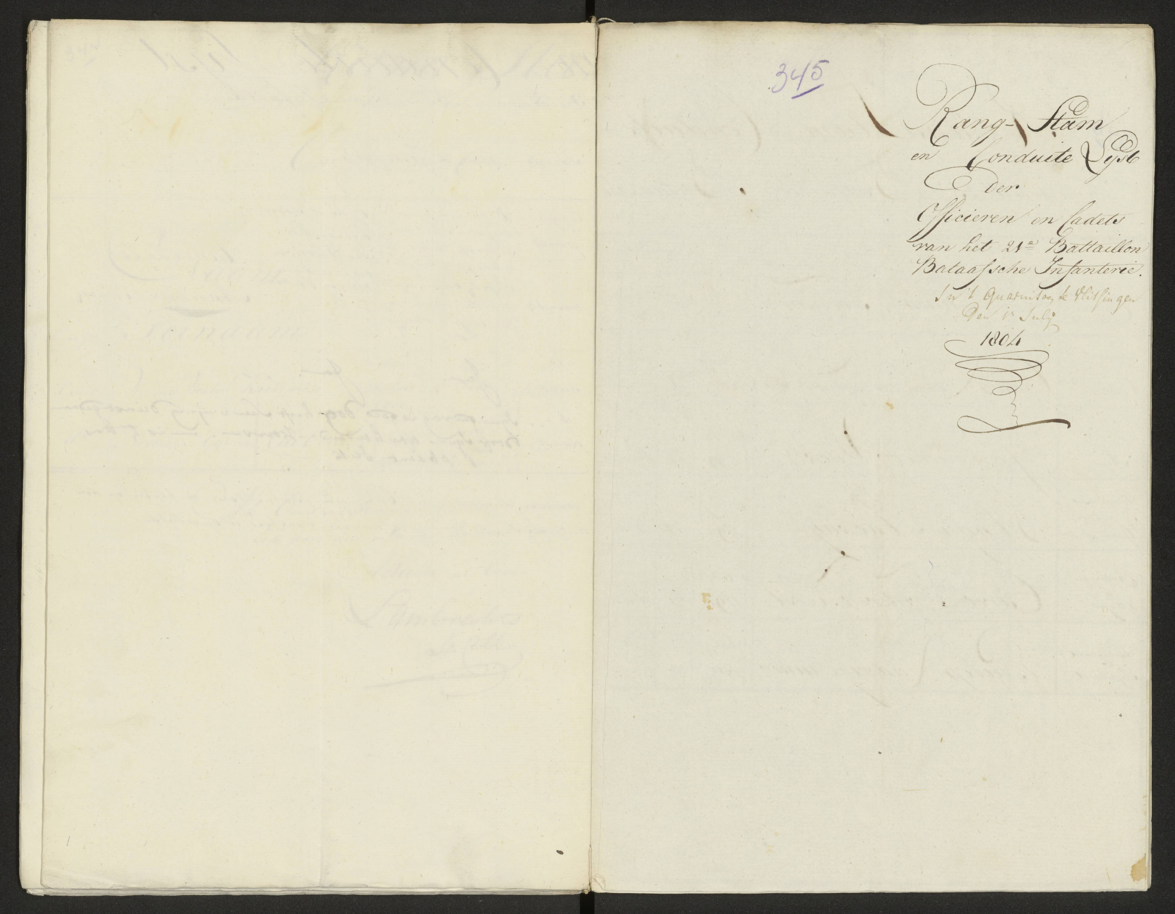 Scan 353 uit het bronpakket: Conduitestaten van officieren en cadetten (1803–1804)