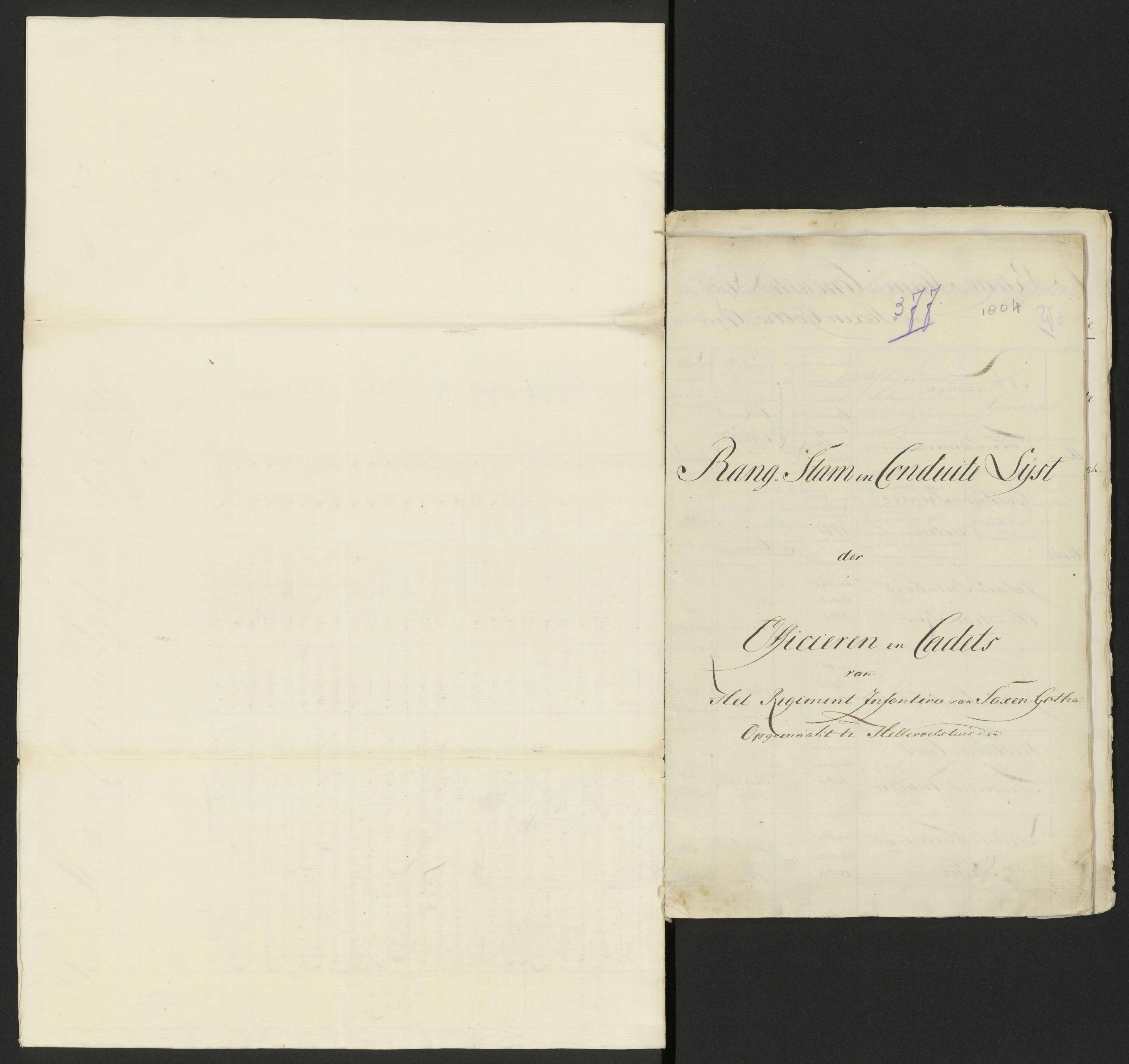 Scan 383 uit het bronpakket: Conduitestaten van officieren en cadetten (1803–1804)