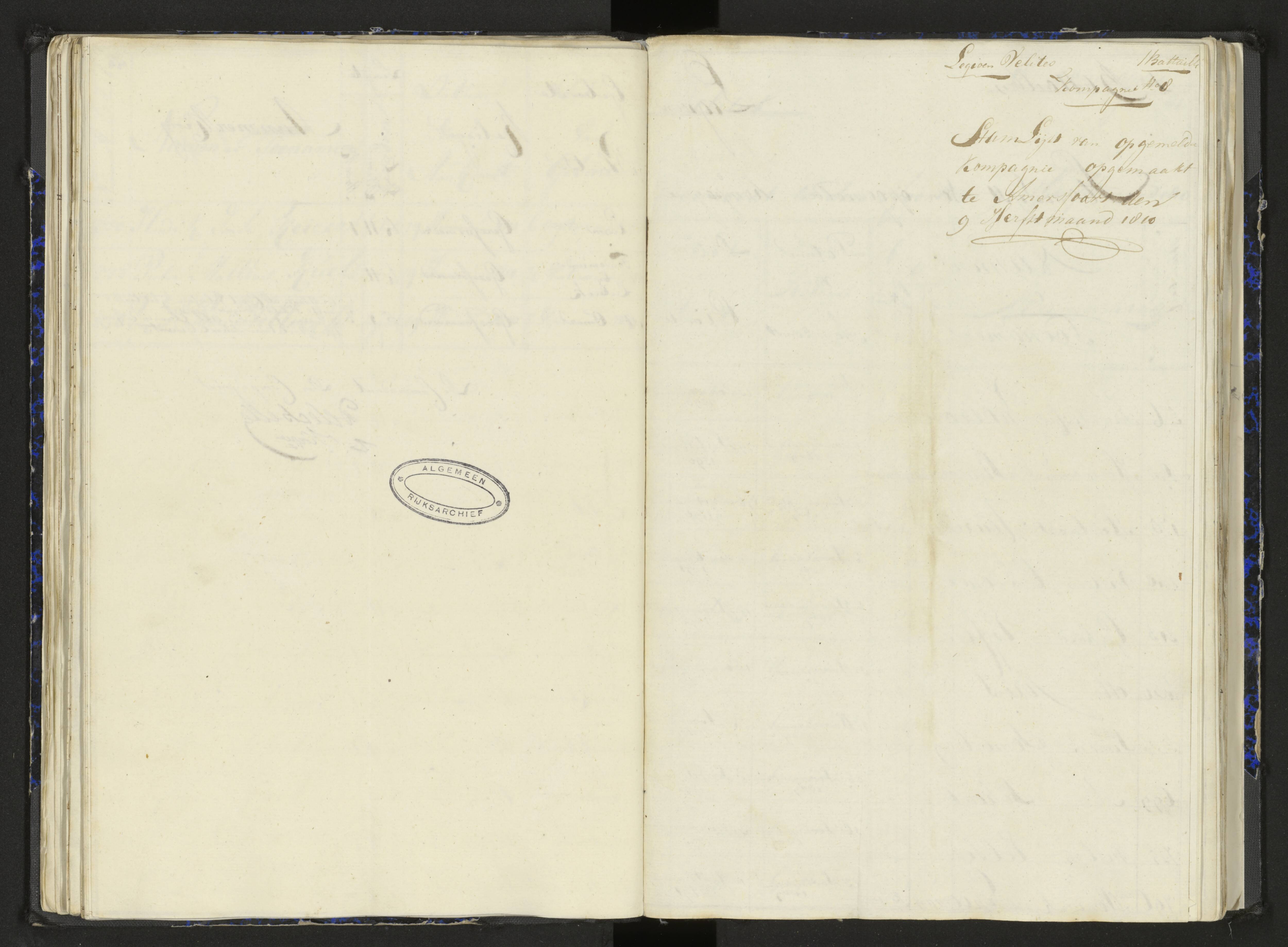 Scan 52 uit het bronpakket: Stamlijst van het Legioen Vélites te Amersfoort, 9 september 1810