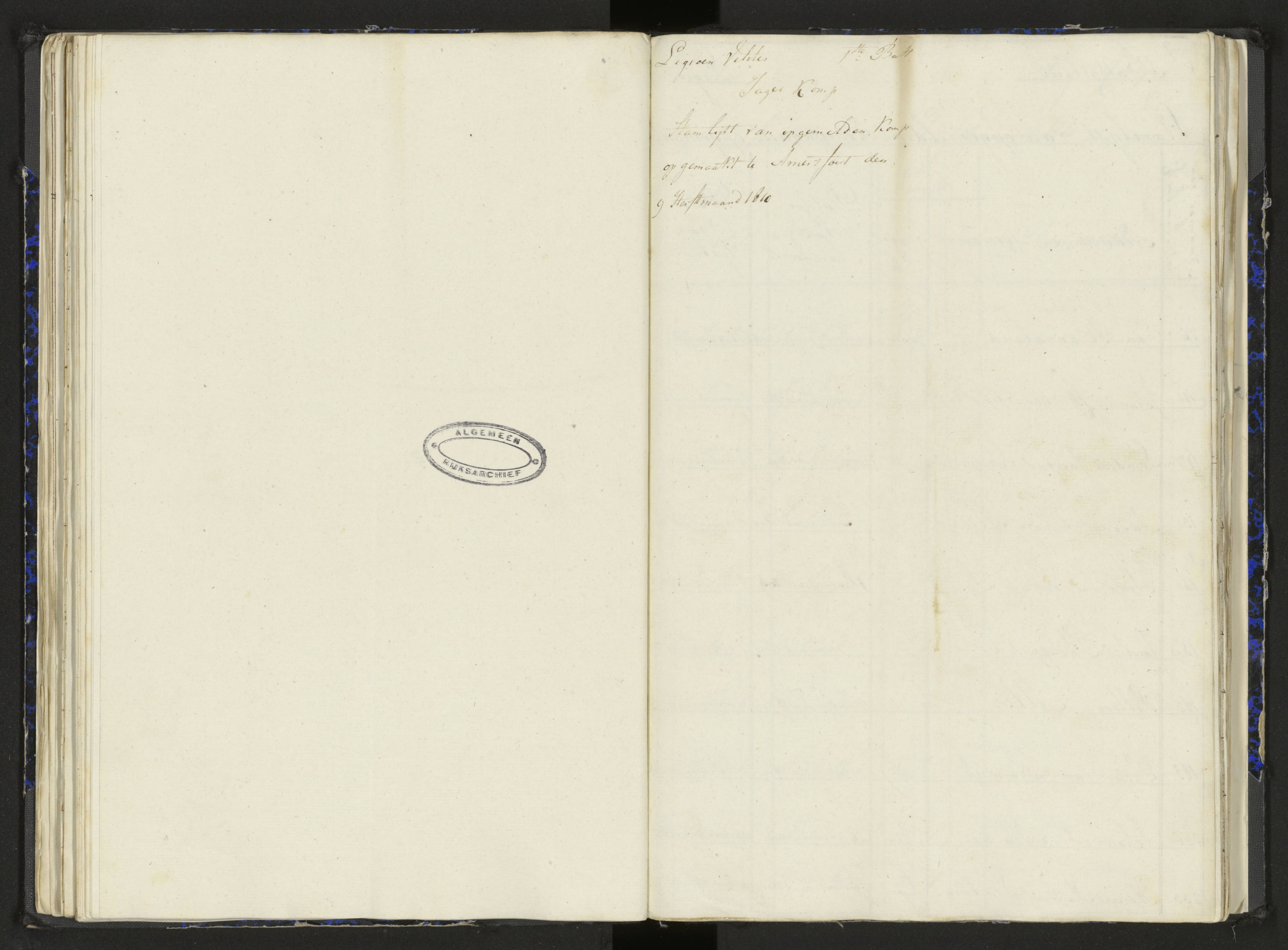Scan 61 uit het bronpakket: Stamlijst van het Legioen Vélites te Amersfoort, 9 september 1810
