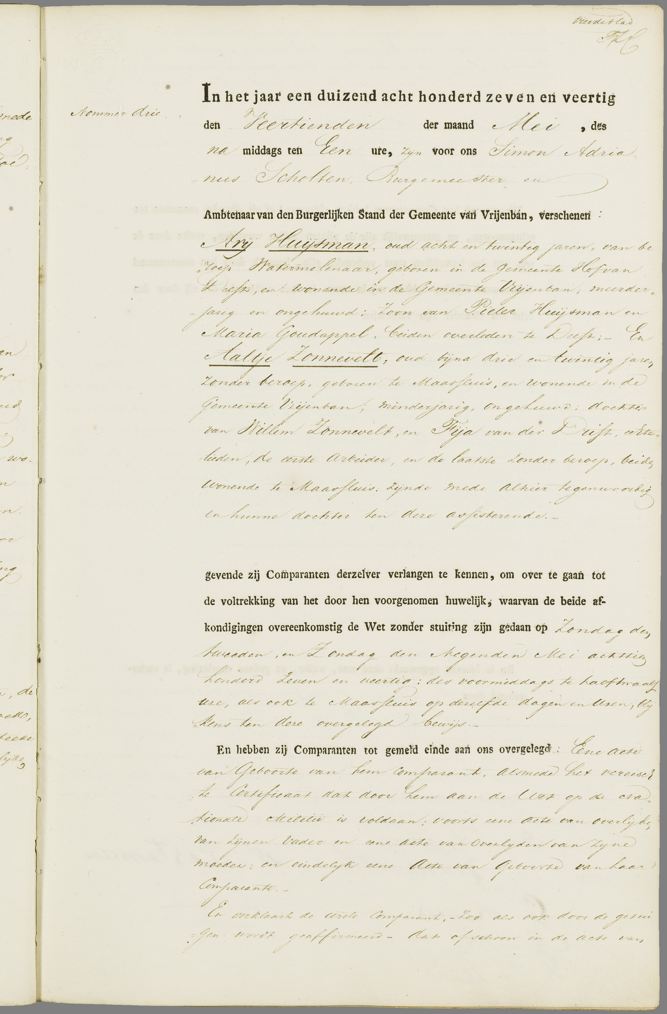 Scan 88 uit het bronpakket: Vrijenban: register van huwelijks- en echtscheidingsakten, 1843–1852