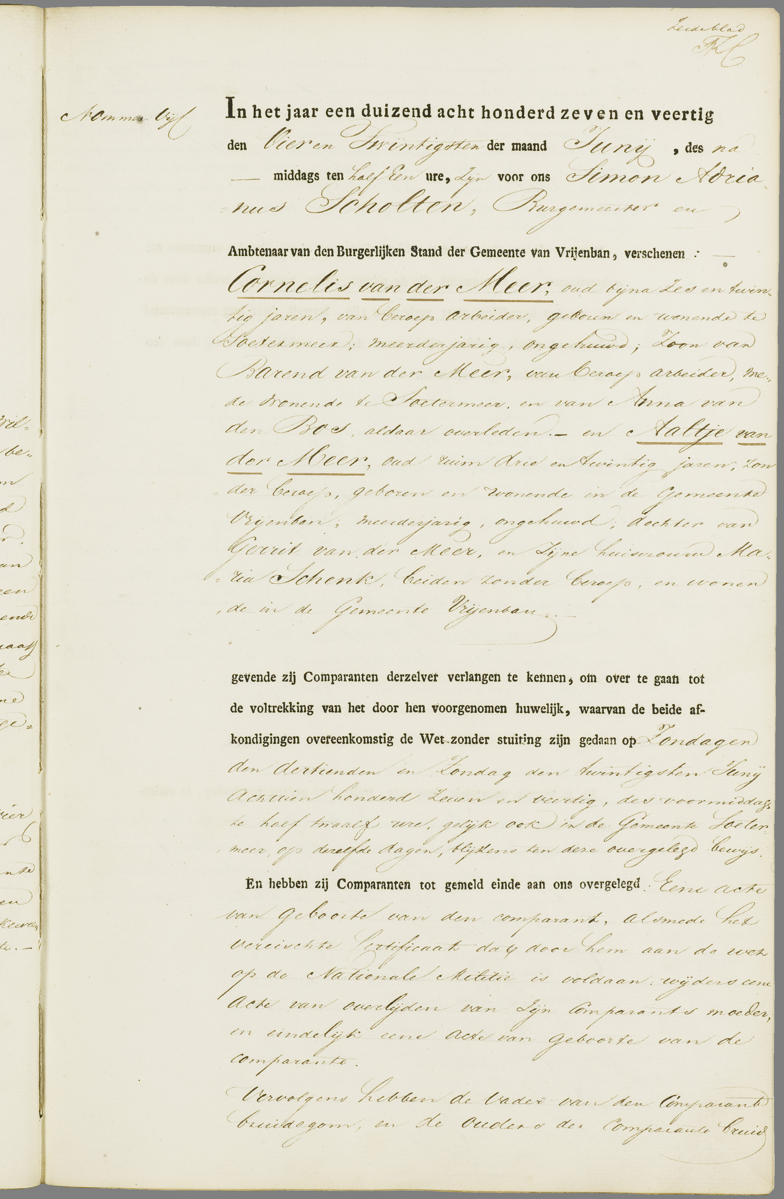Scan 92 uit het bronpakket: Vrijenban: register van huwelijks- en echtscheidingsakten, 1843–1852