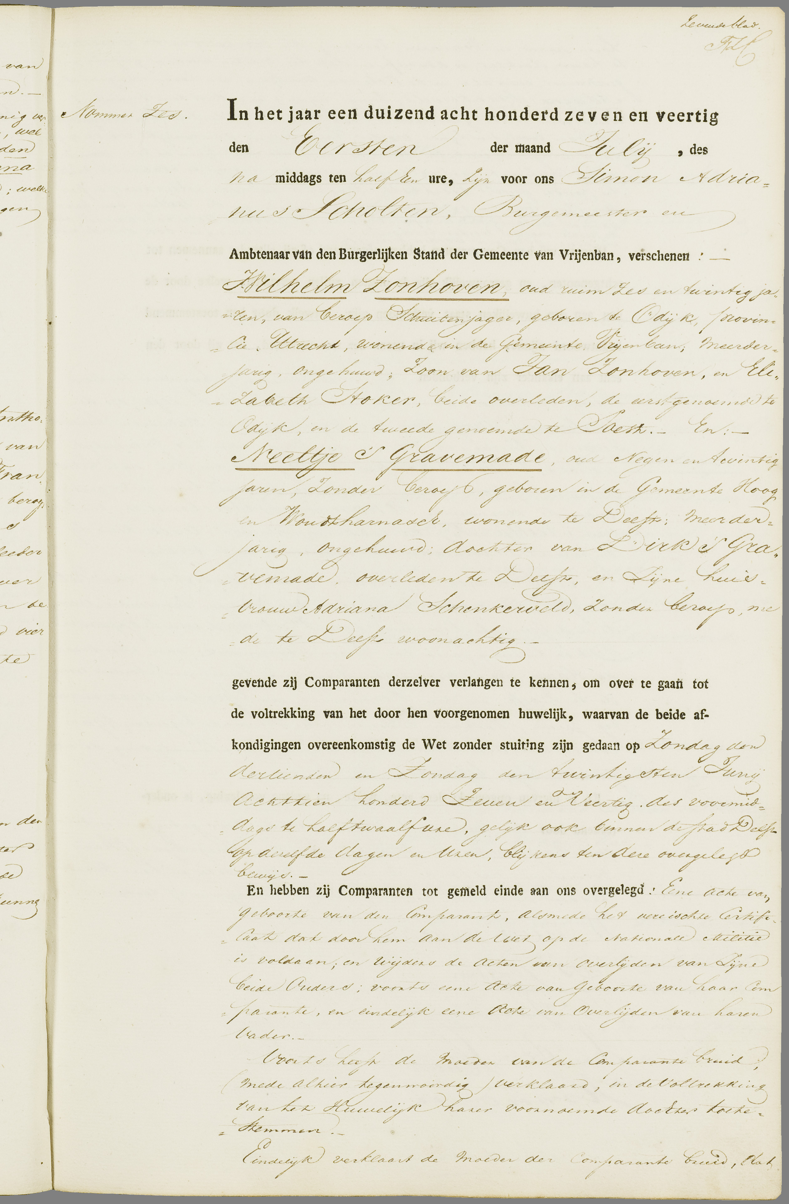 Scan 94 uit het bronpakket: Vrijenban: register van huwelijks- en echtscheidingsakten, 1843–1852