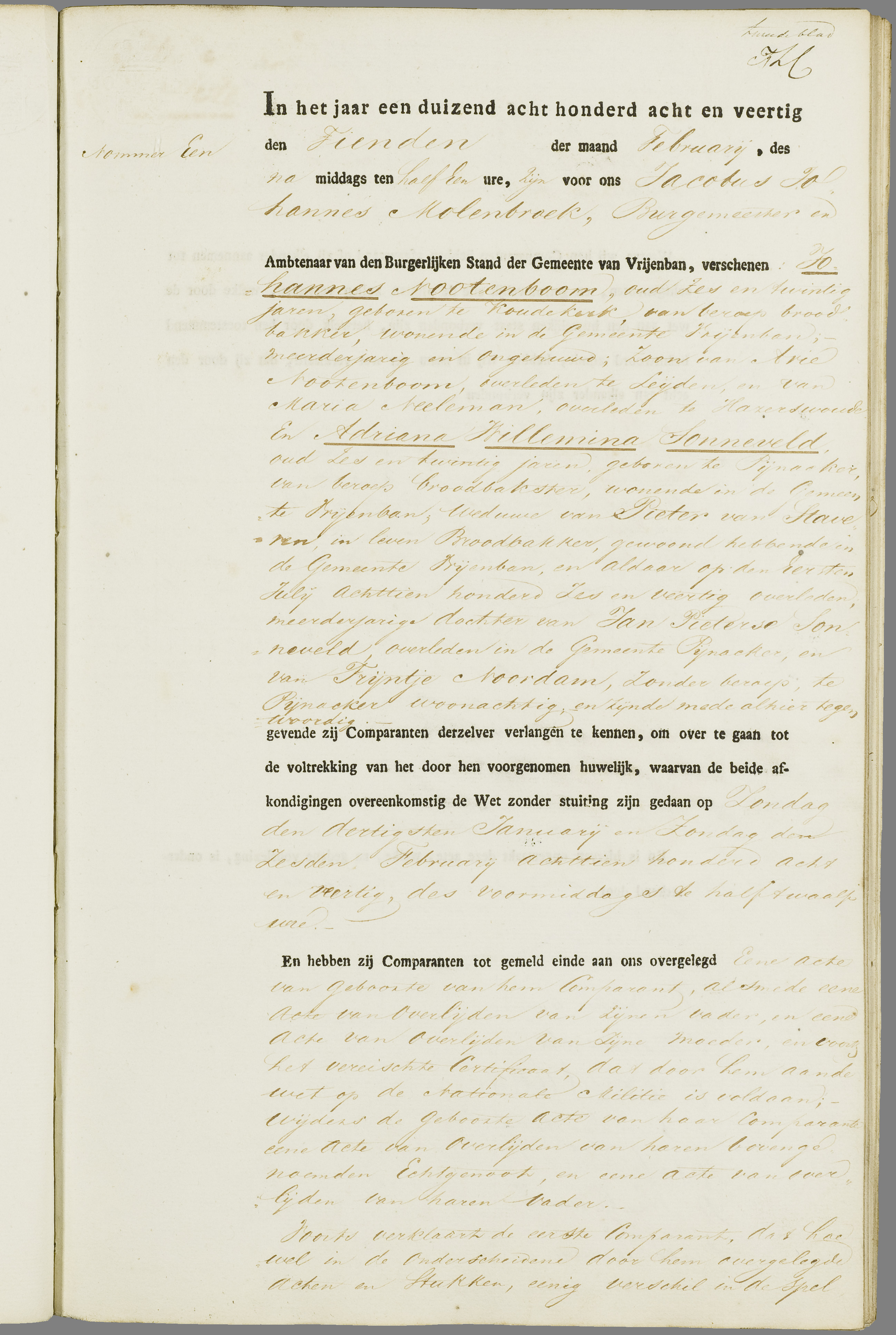 Scan 104 uit het bronpakket: Vrijenban: register van huwelijks- en echtscheidingsakten, 1843–1852