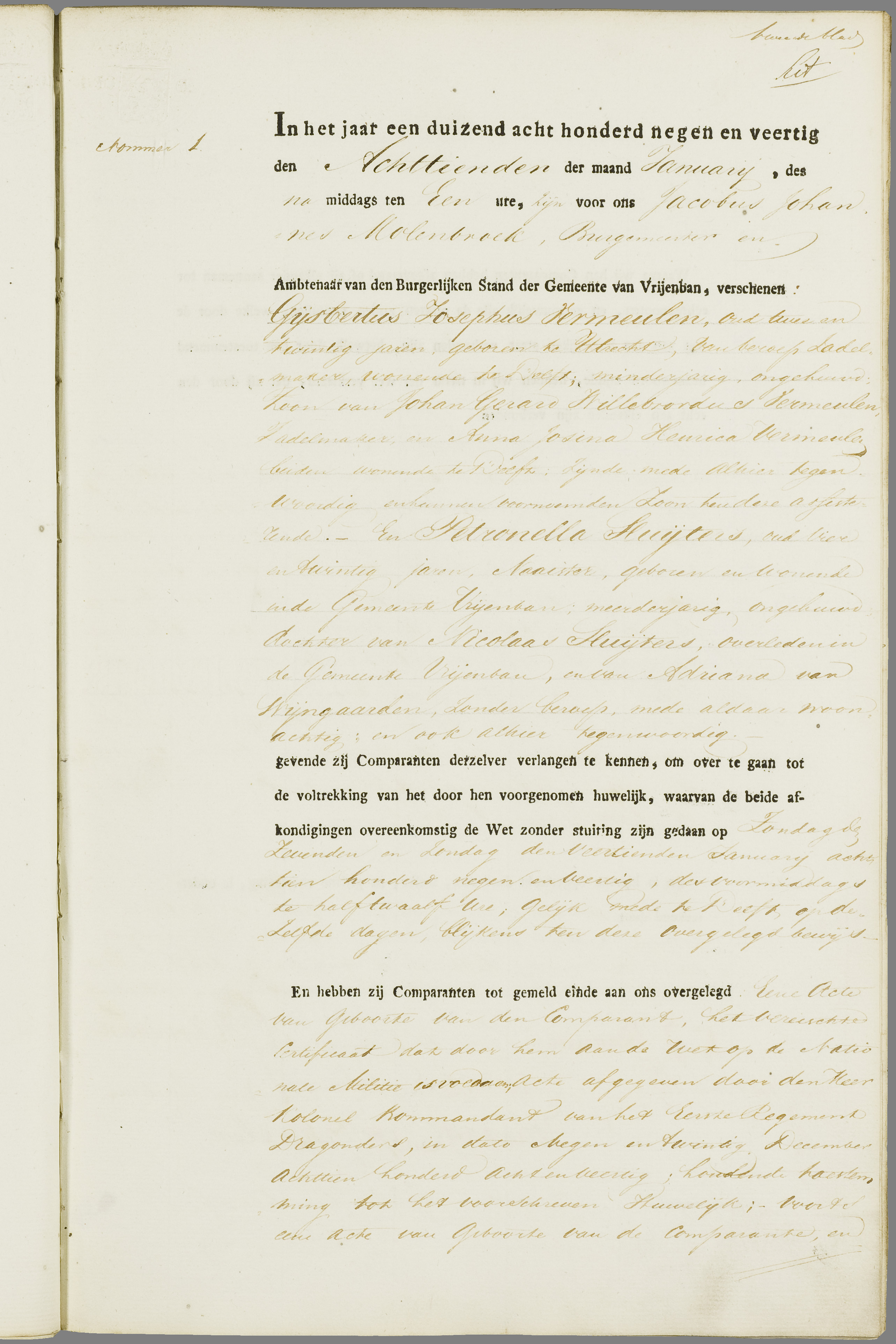 Scan 128 uit het bronpakket: Vrijenban: register van huwelijks- en echtscheidingsakten, 1843–1852