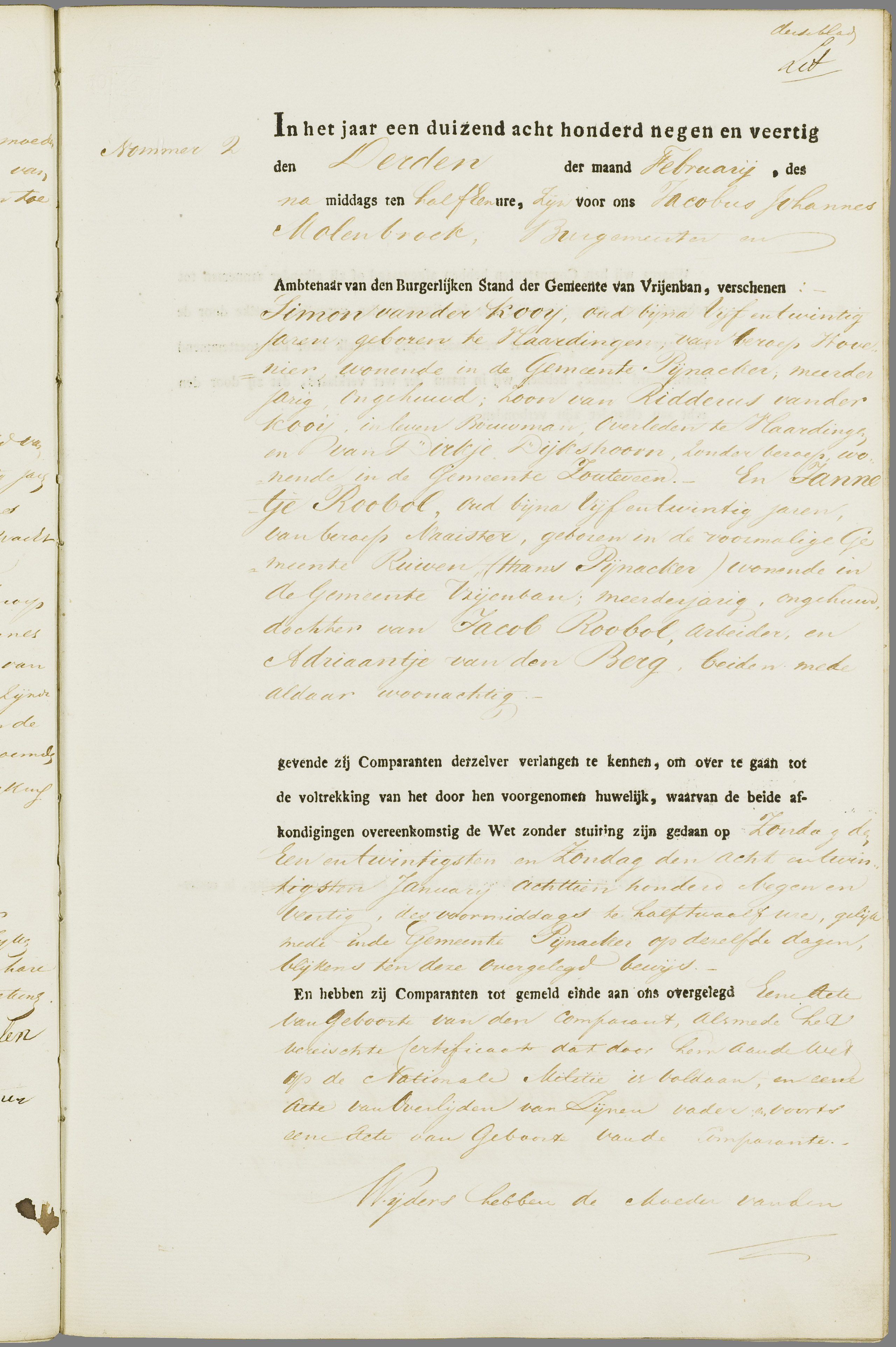 Scan 130 uit het bronpakket: Vrijenban: register van huwelijks- en echtscheidingsakten, 1843–1852