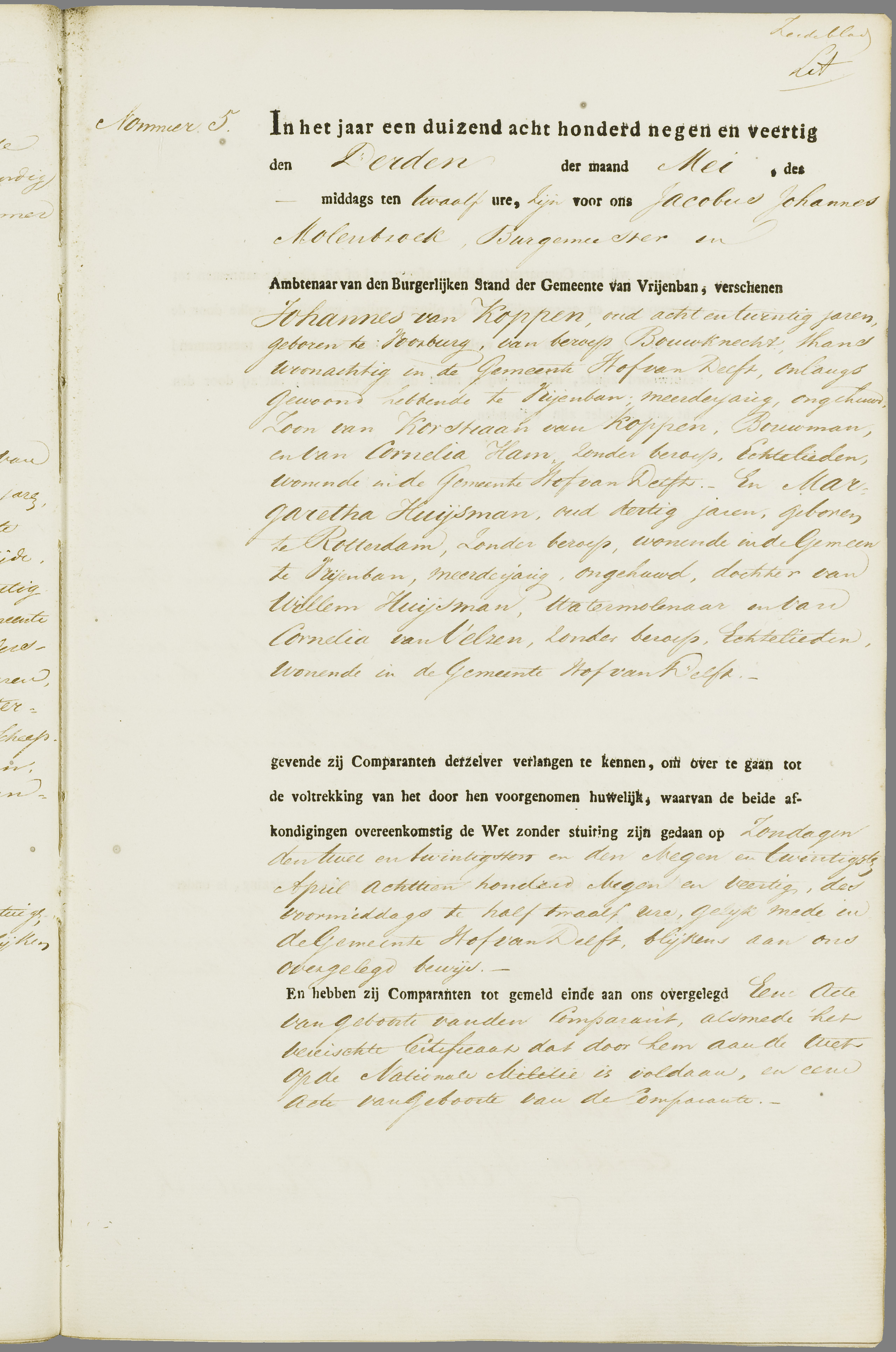 Scan 136 uit het bronpakket: Vrijenban: register van huwelijks- en echtscheidingsakten, 1843–1852