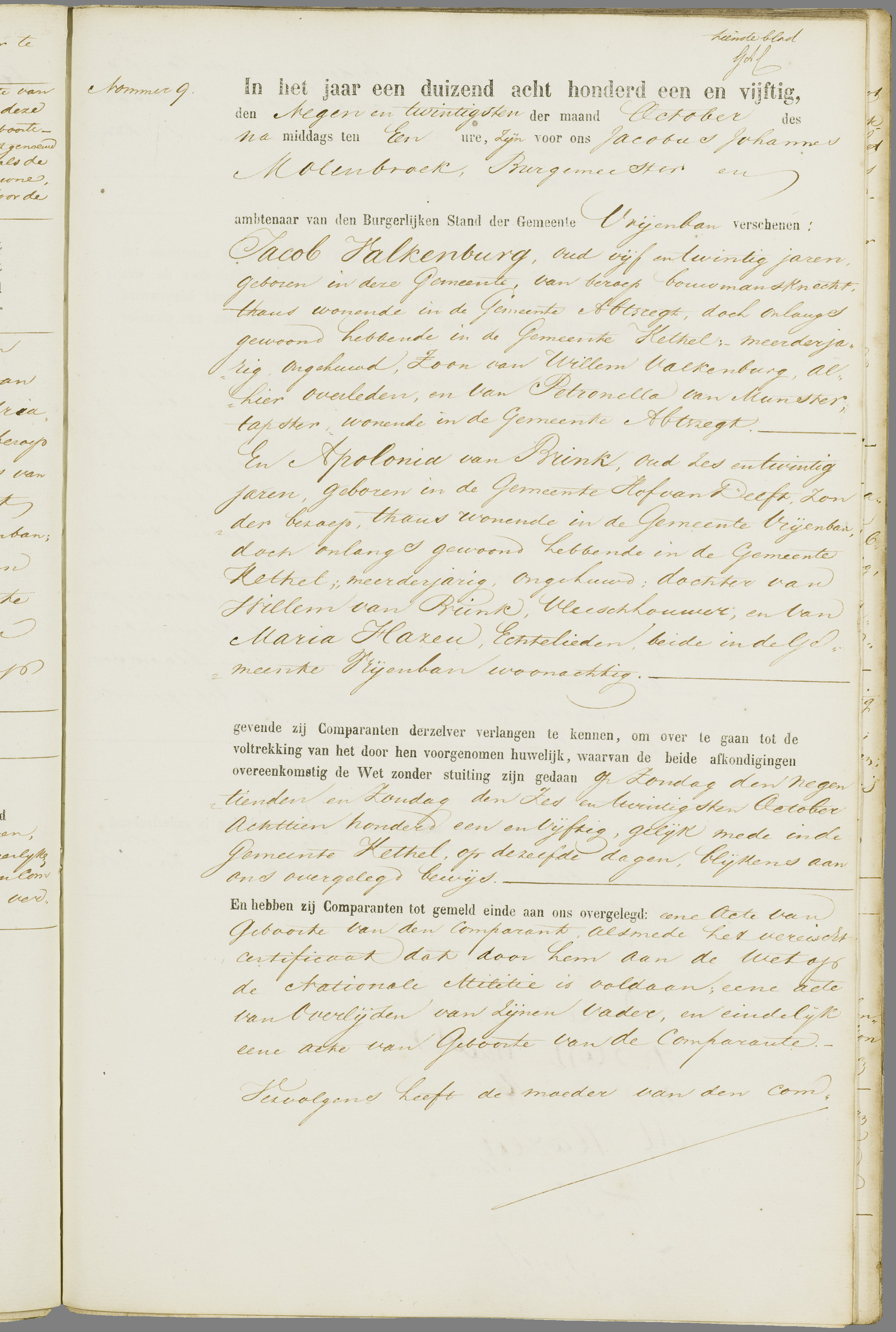 Scan 186 uit het bronpakket: Vrijenban: register van huwelijks- en echtscheidingsakten, 1843–1852
