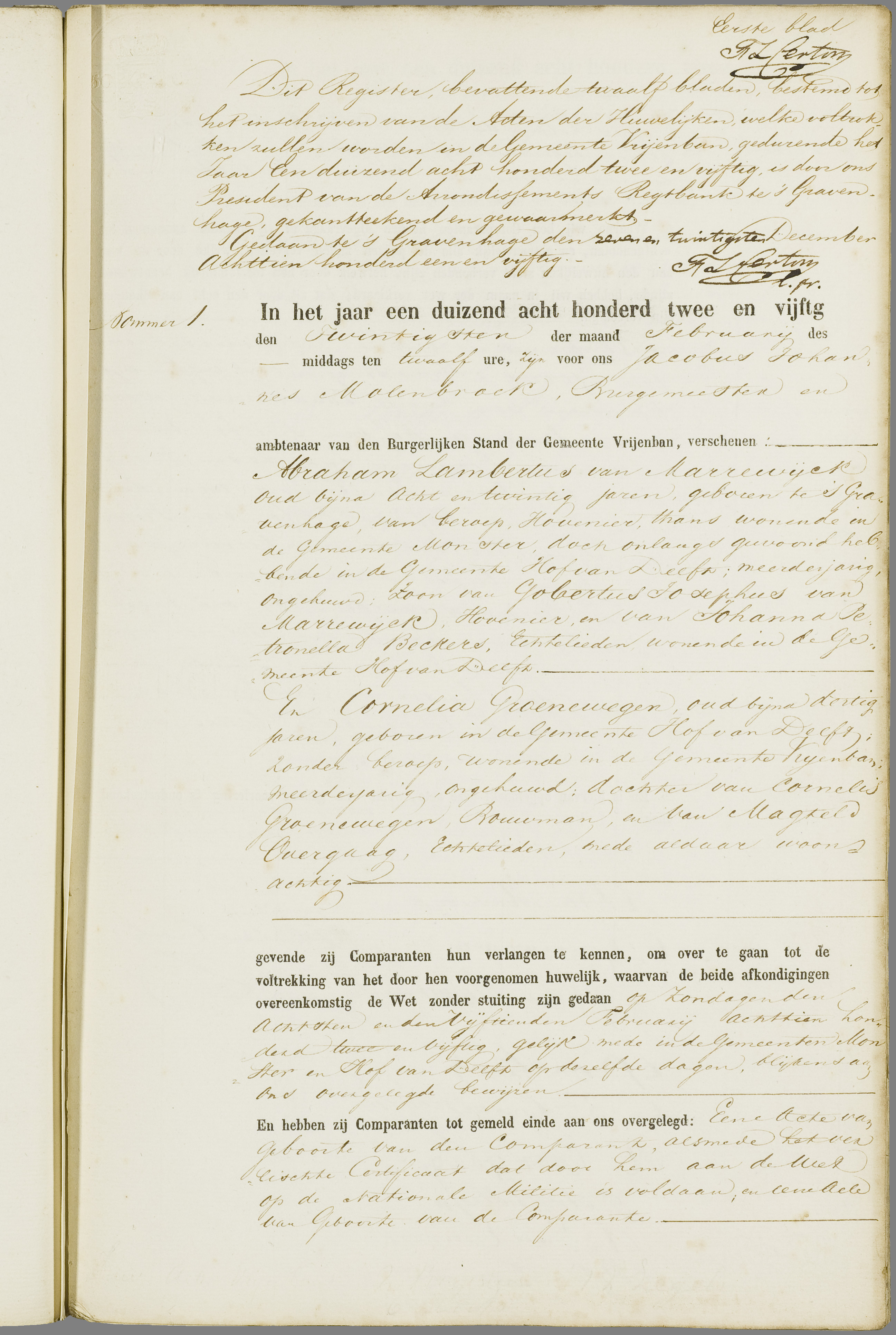 Scan 194 uit het bronpakket: Vrijenban: register van huwelijks- en echtscheidingsakten, 1843–1852