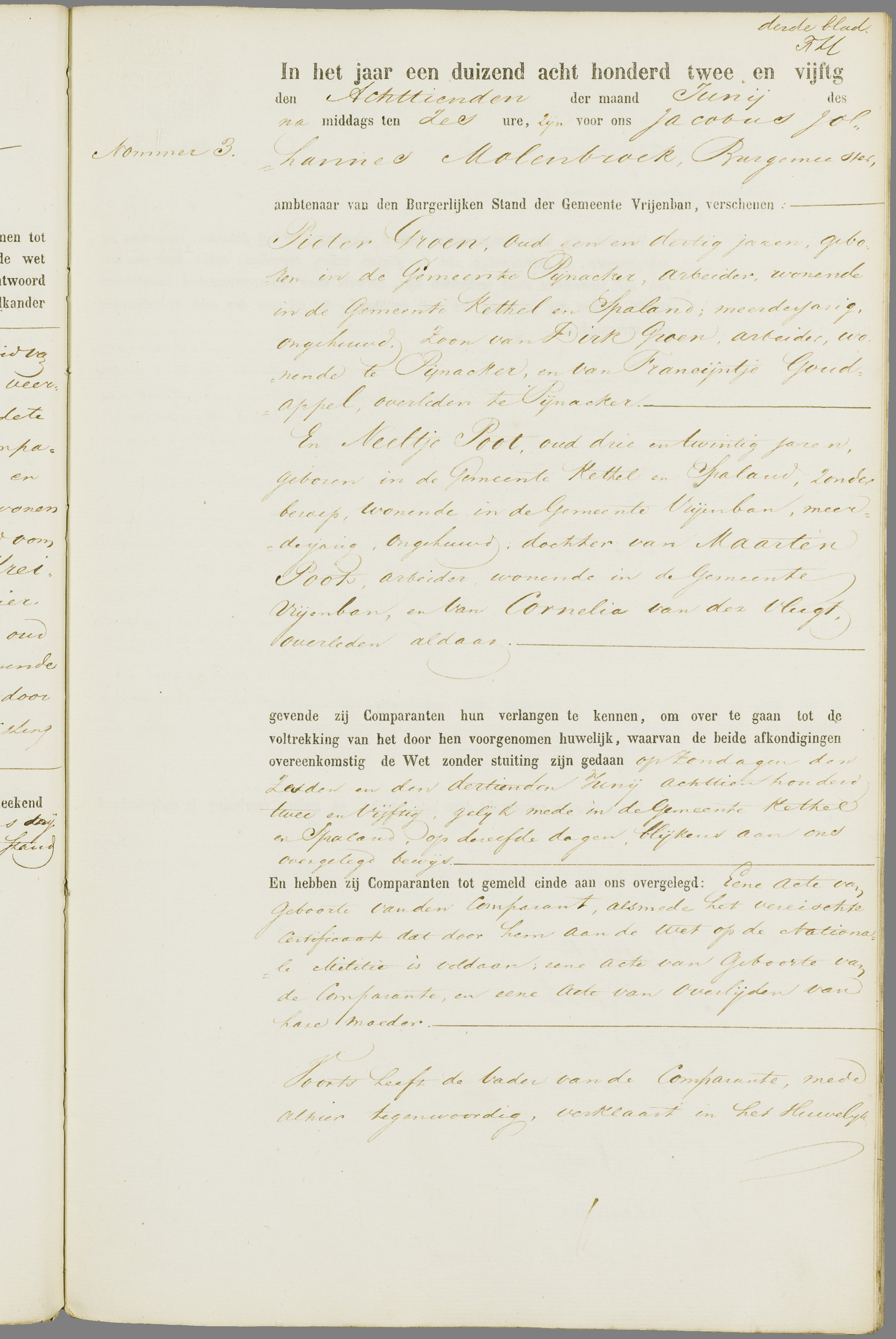 Scan 198 uit het bronpakket: Vrijenban: register van huwelijks- en echtscheidingsakten, 1843–1852