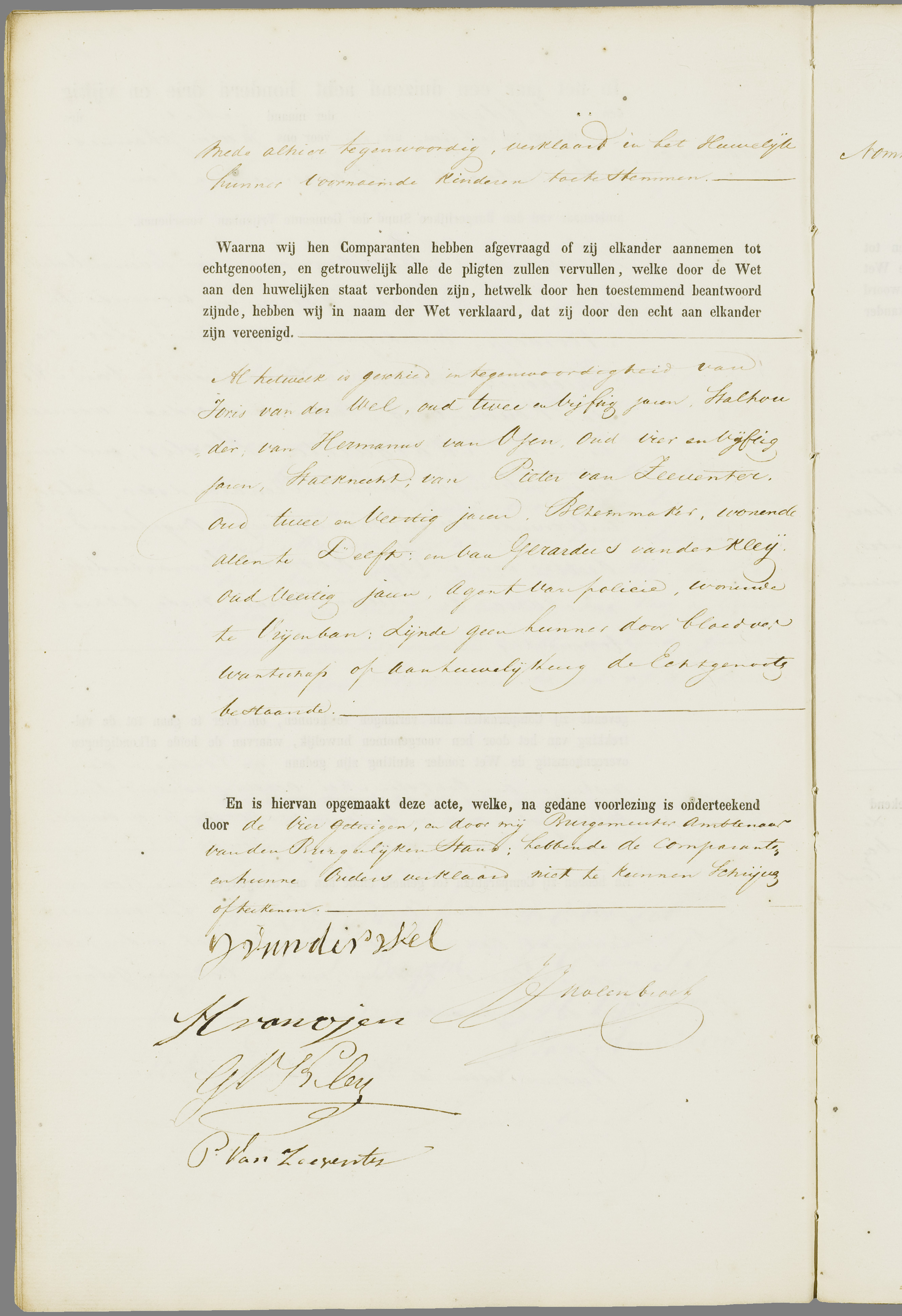 Scan 9 uit het bronpakket: Vrijenban: register van huwelijks- en echtscheidingsakten, 1853–1862