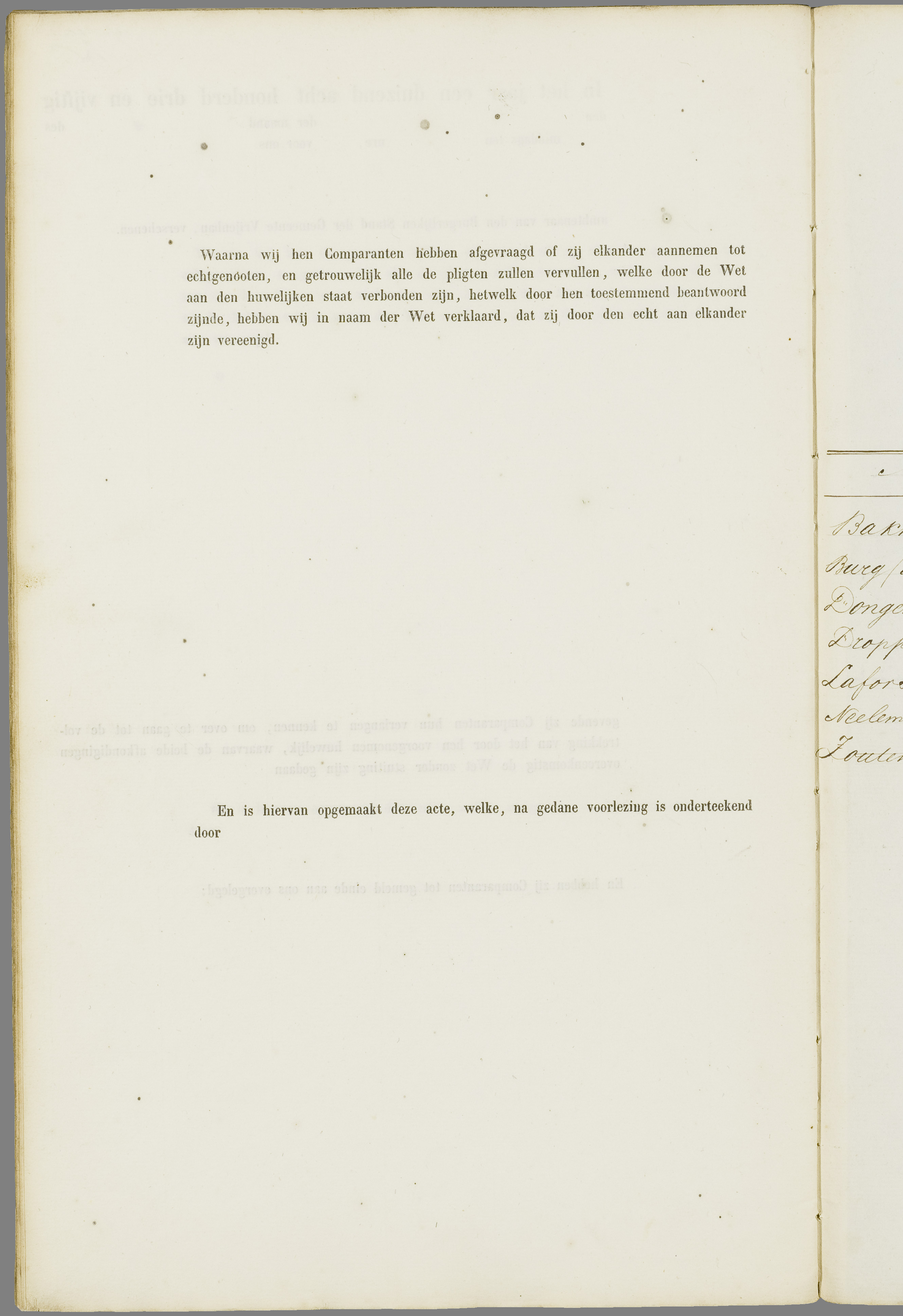 Scan 19 uit het bronpakket: Vrijenban: register van huwelijks- en echtscheidingsakten, 1853–1862