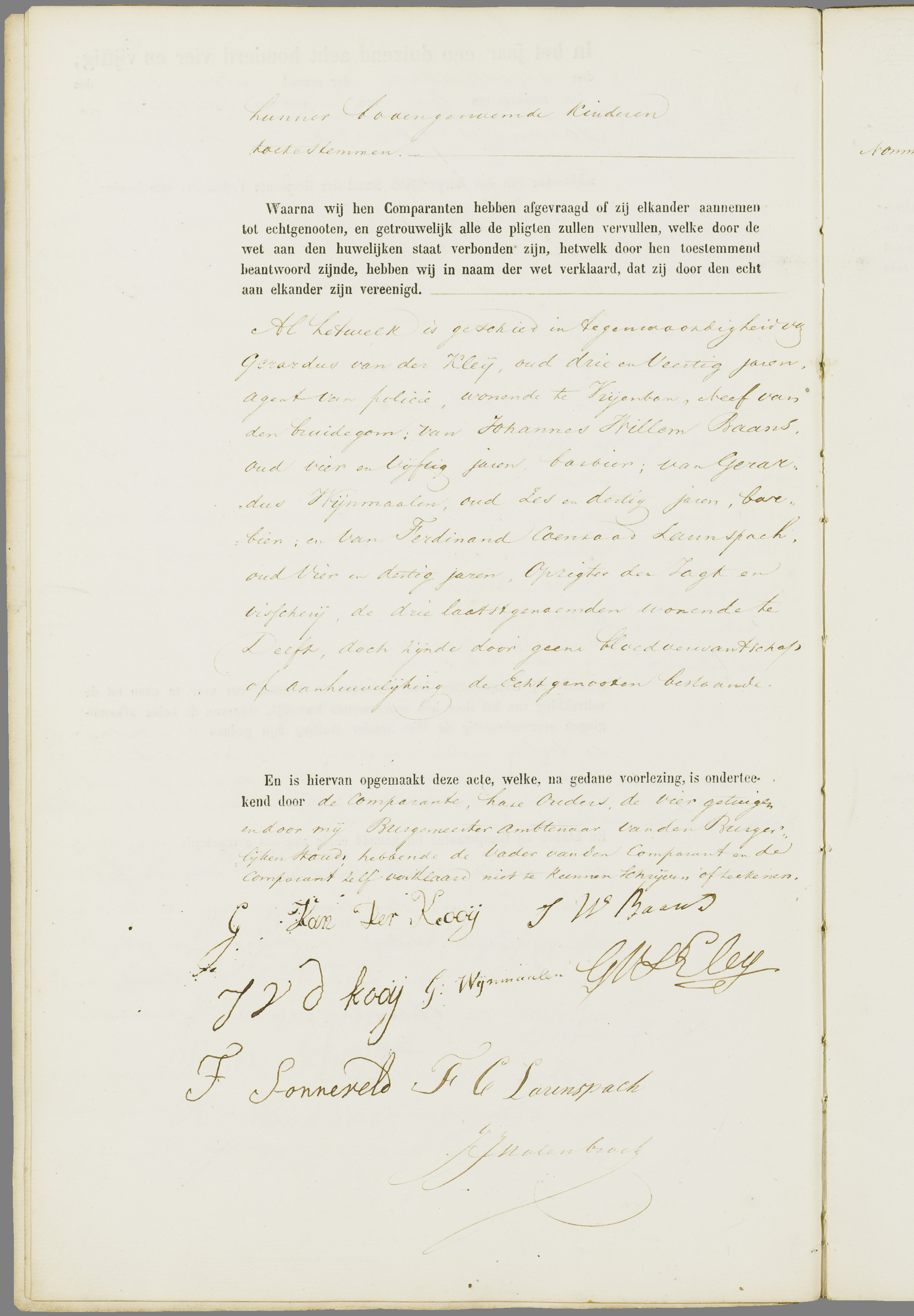 Scan 27 uit het bronpakket: Vrijenban: register van huwelijks- en echtscheidingsakten, 1853–1862