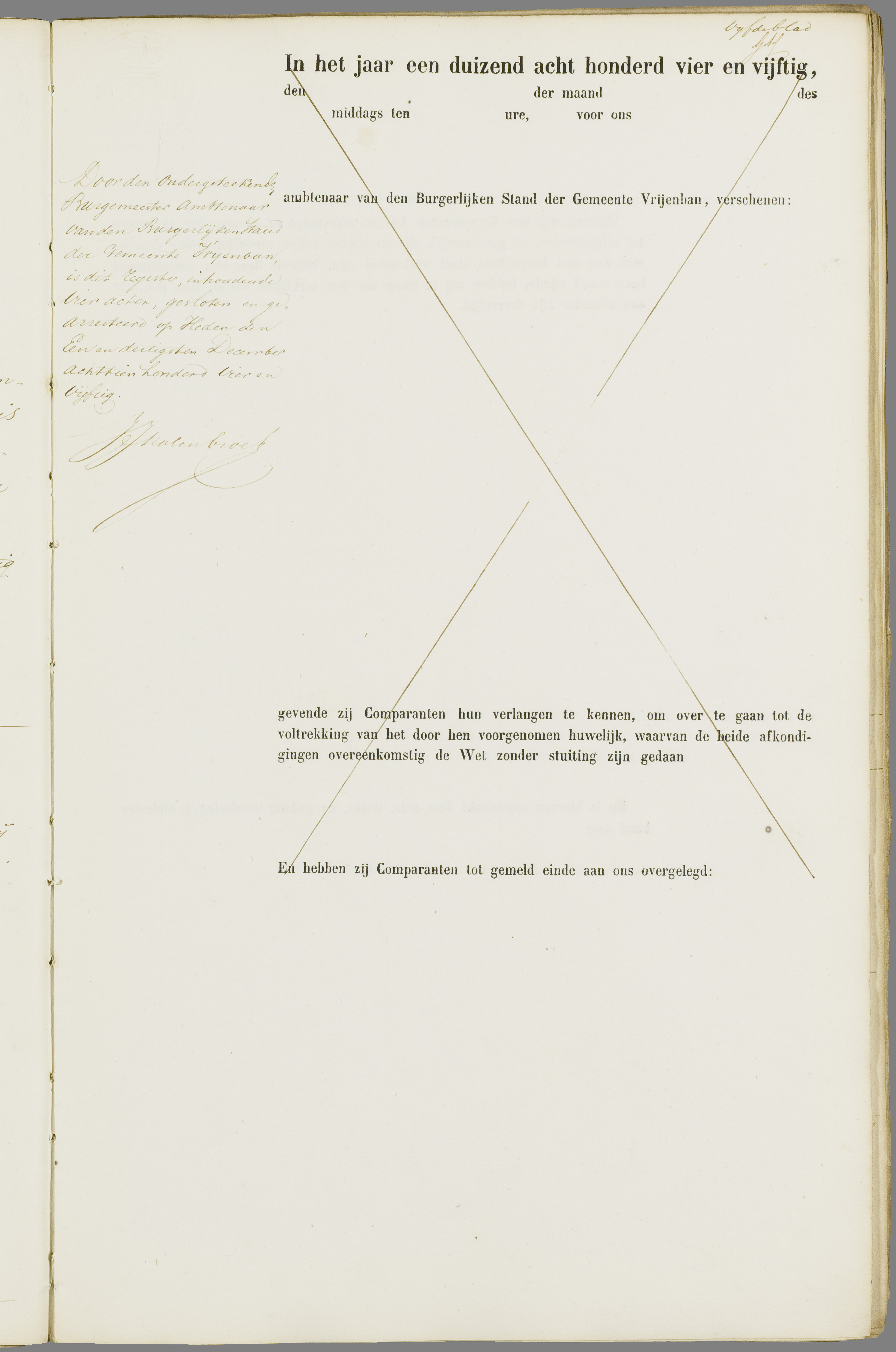 Scan 30 uit het bronpakket: Vrijenban: register van huwelijks- en echtscheidingsakten, 1853–1862