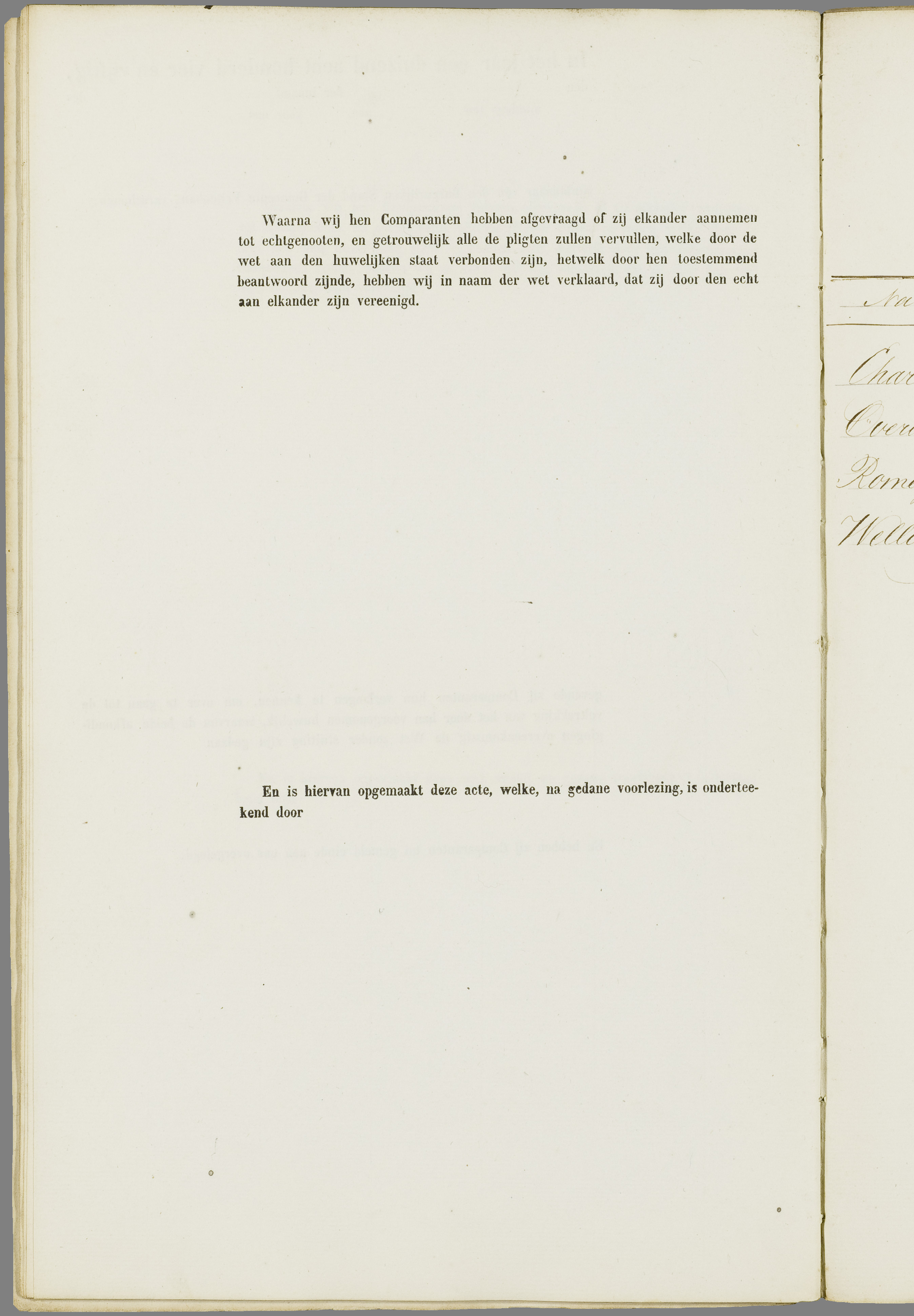 Scan 31 uit het bronpakket: Vrijenban: register van huwelijks- en echtscheidingsakten, 1853–1862