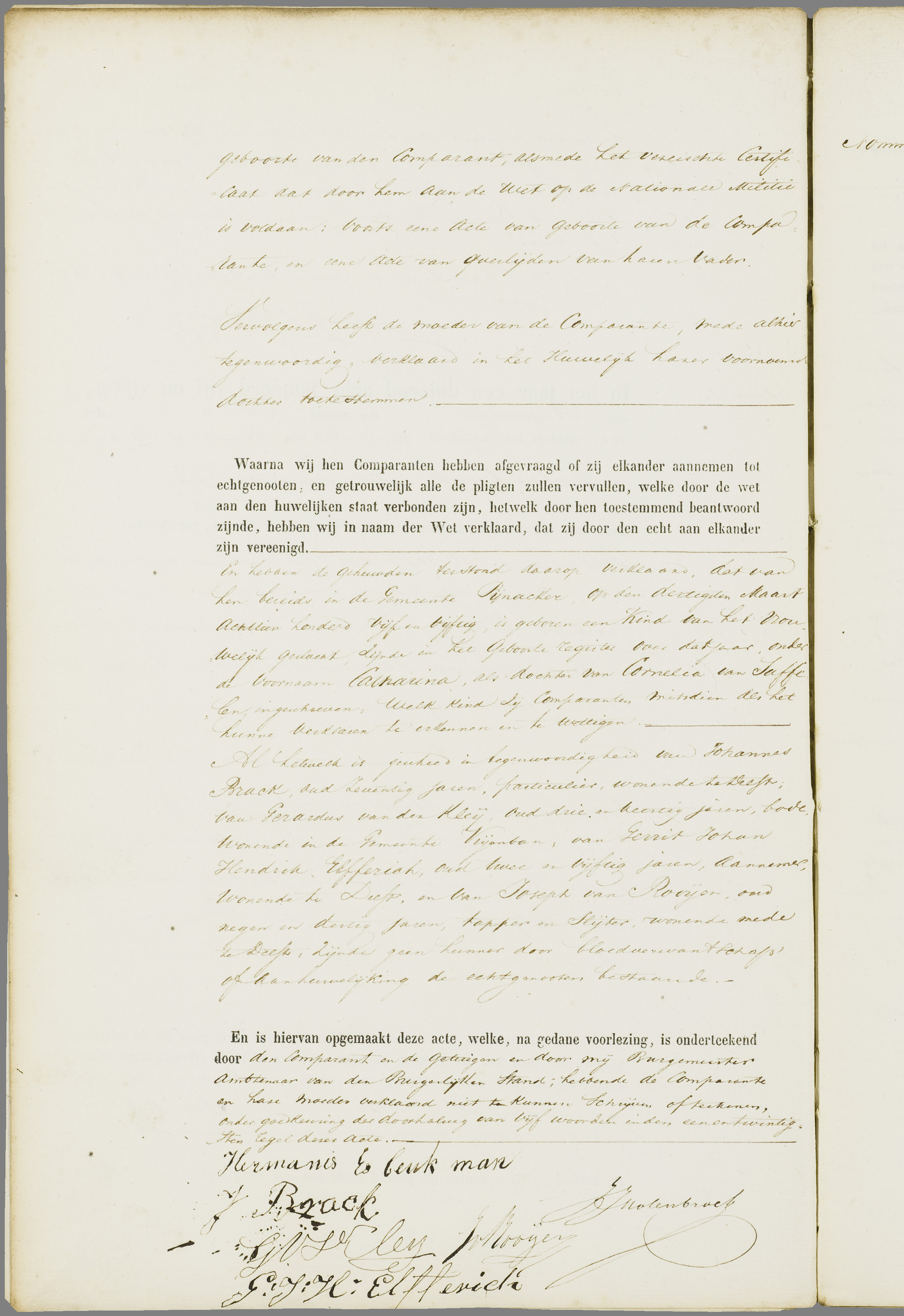 Scan 35 uit het bronpakket: Vrijenban: register van huwelijks- en echtscheidingsakten, 1853–1862