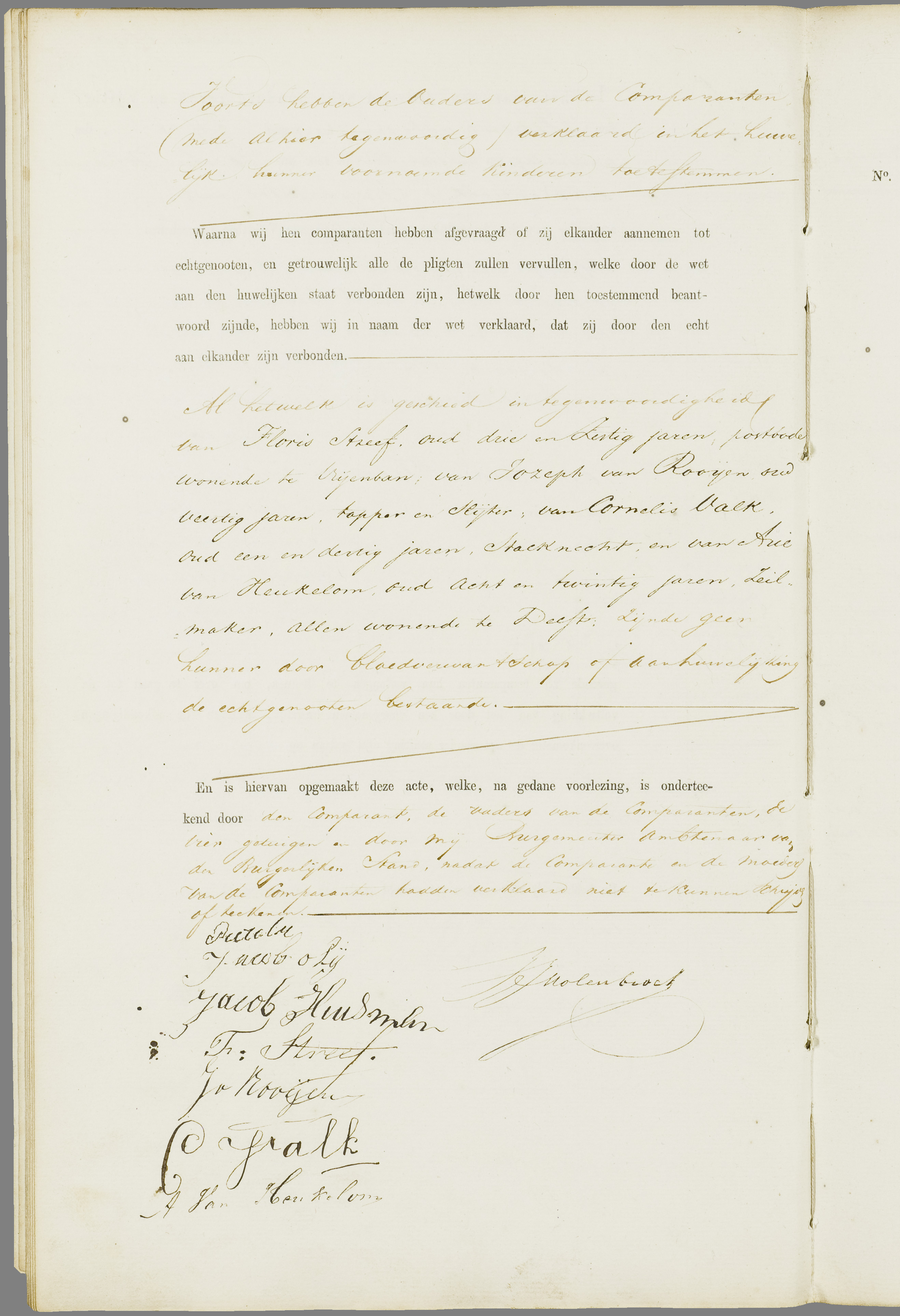 Scan 83 uit het bronpakket: Vrijenban: register van huwelijks- en echtscheidingsakten, 1853–1862