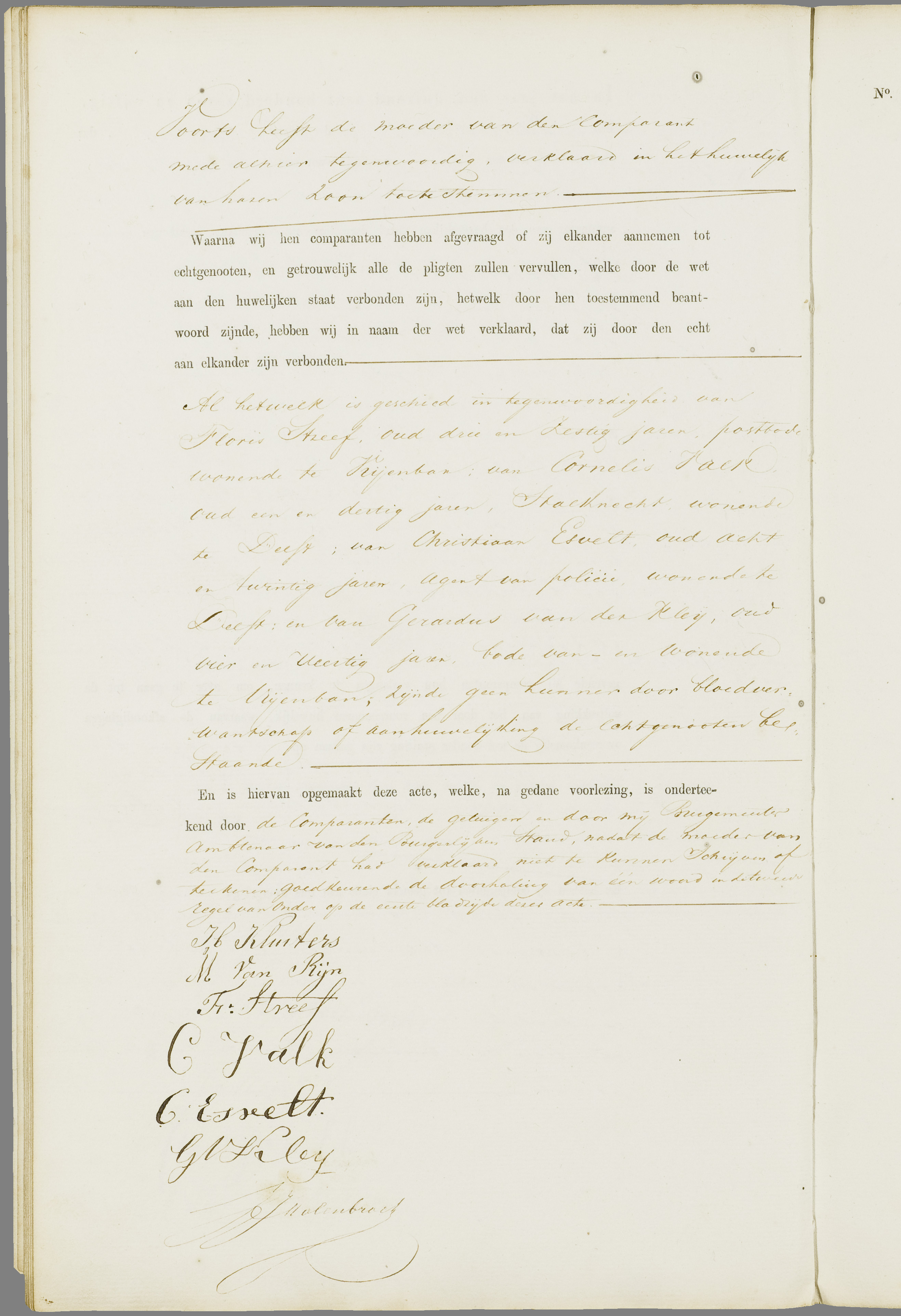 Scan 85 uit het bronpakket: Vrijenban: register van huwelijks- en echtscheidingsakten, 1853–1862