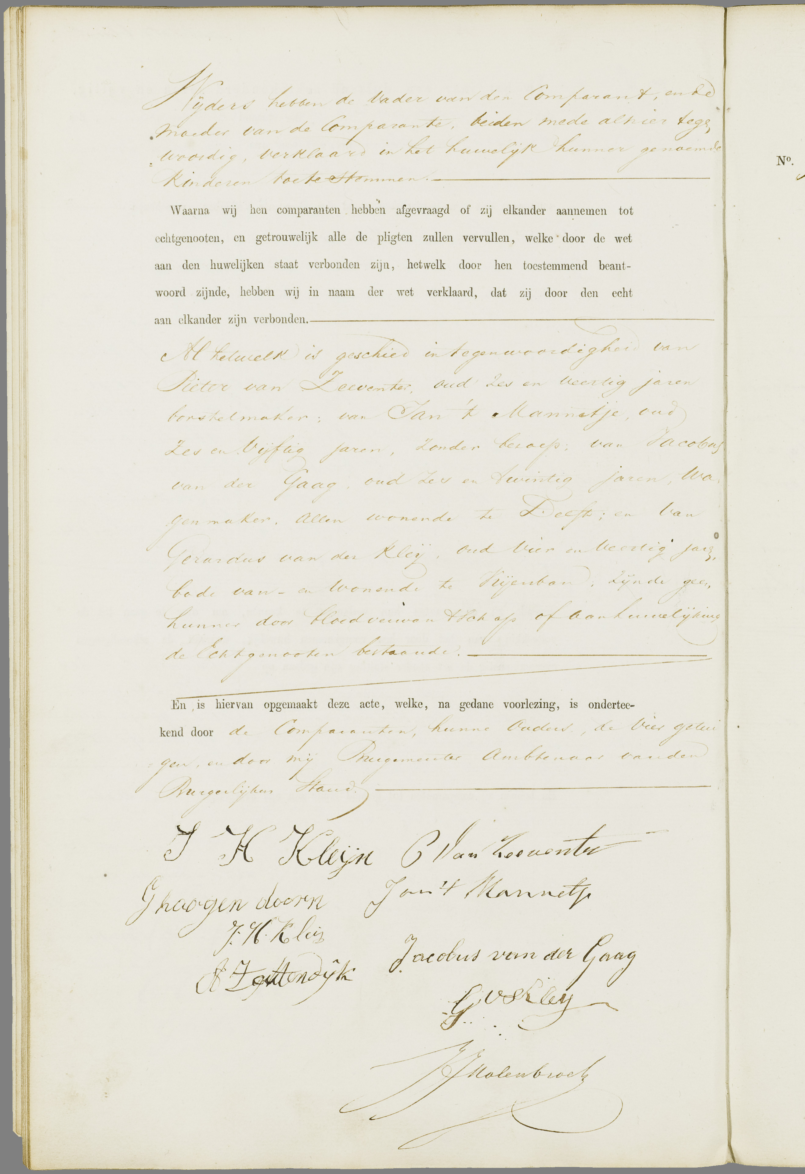 Scan 87 uit het bronpakket: Vrijenban: register van huwelijks- en echtscheidingsakten, 1853–1862