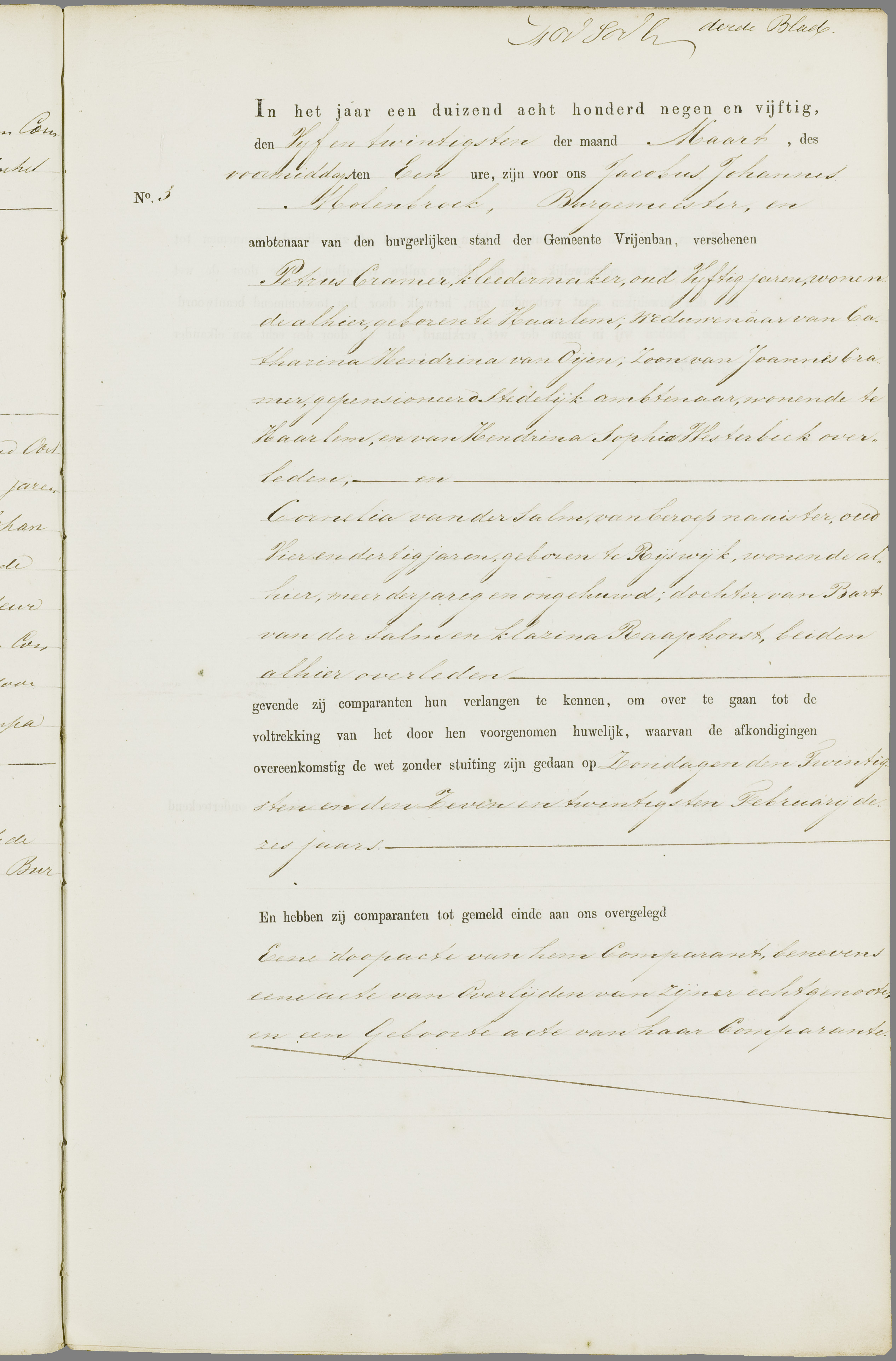 Scan 128 uit het bronpakket: Vrijenban: register van huwelijks- en echtscheidingsakten, 1853–1862