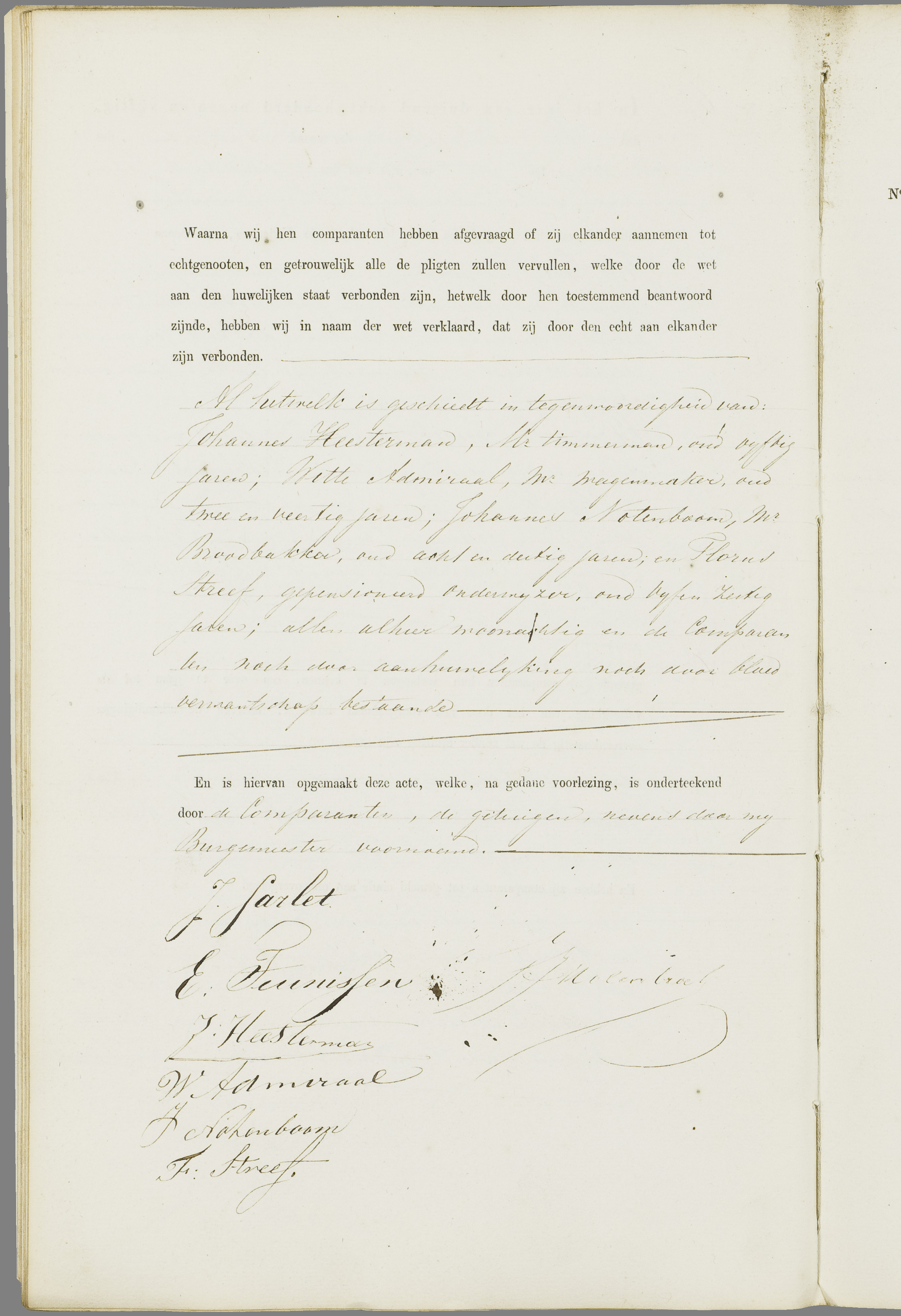 Scan 135 uit het bronpakket: Vrijenban: register van huwelijks- en echtscheidingsakten, 1853–1862