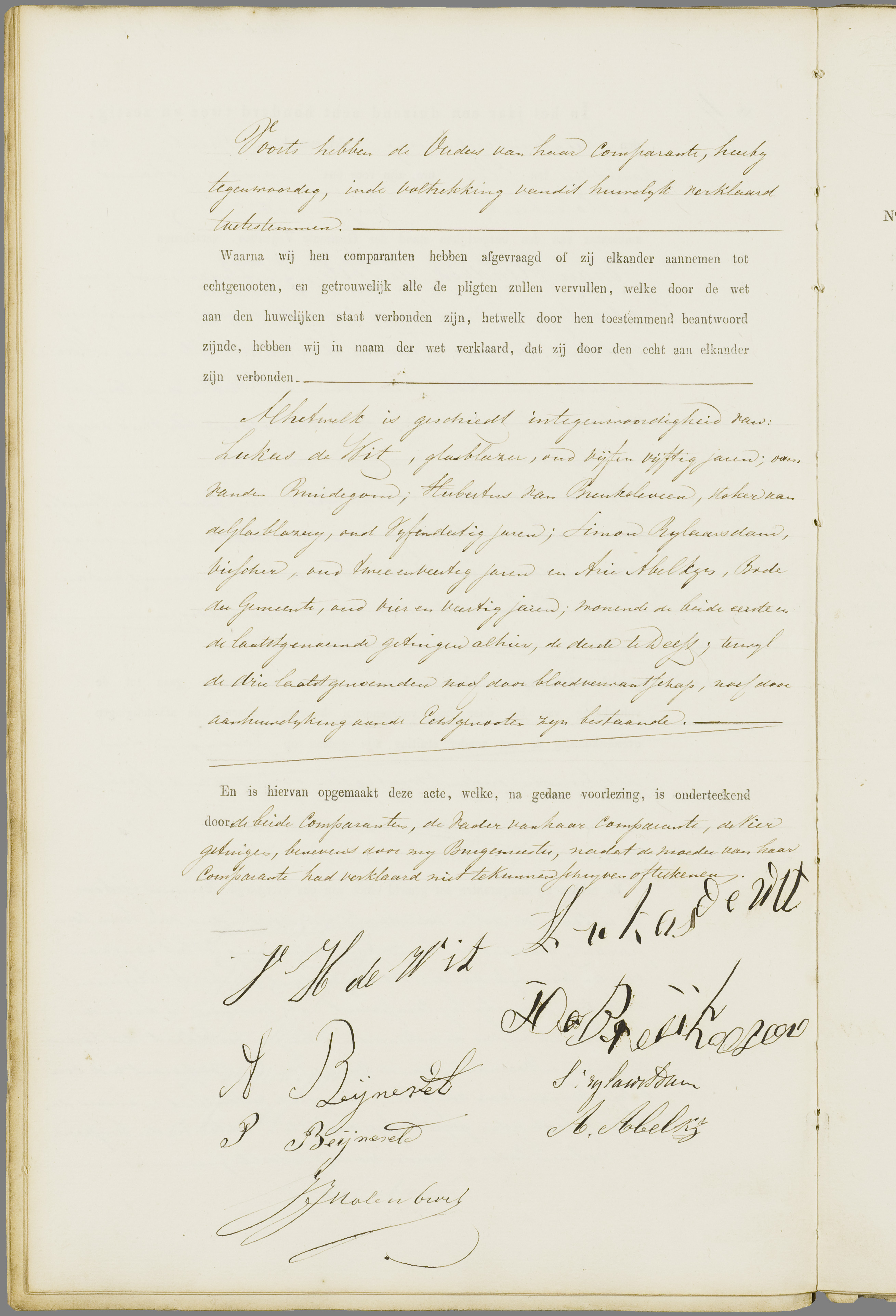 Scan 221 uit het bronpakket: Vrijenban: register van huwelijks- en echtscheidingsakten, 1853–1862