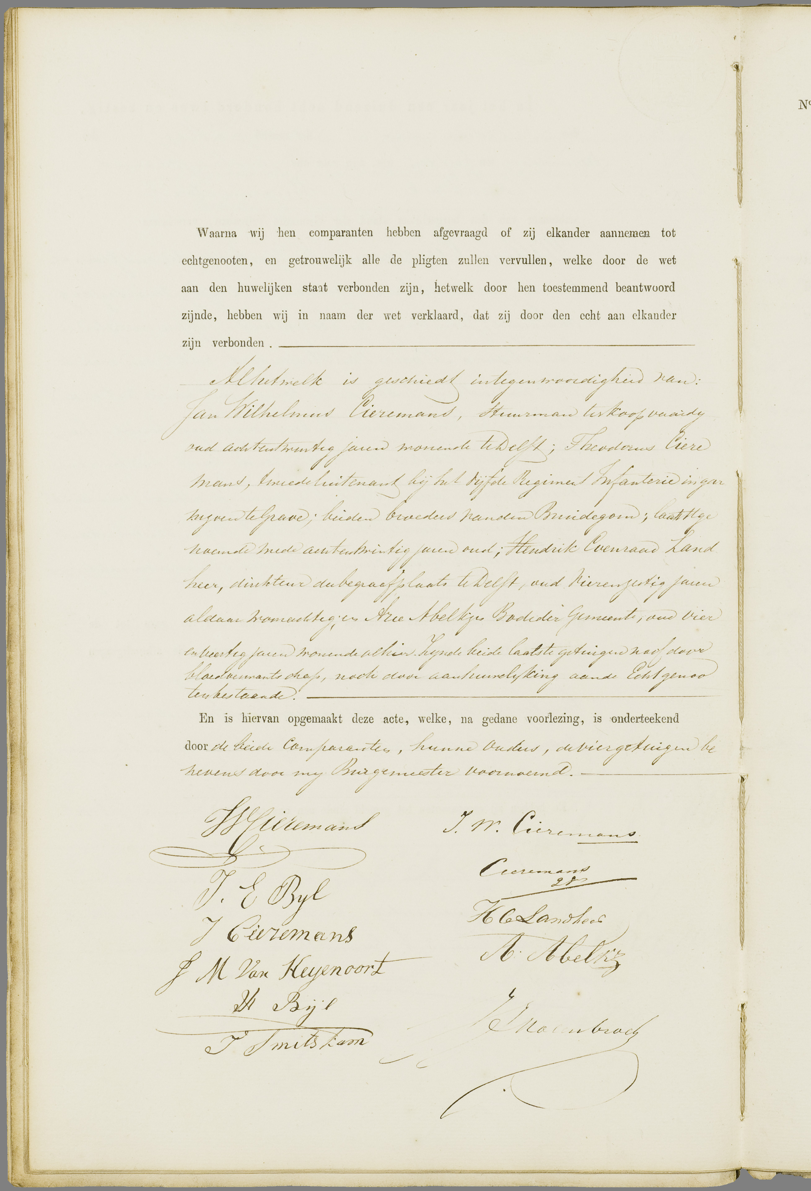 Scan 223 uit het bronpakket: Vrijenban: register van huwelijks- en echtscheidingsakten, 1853–1862