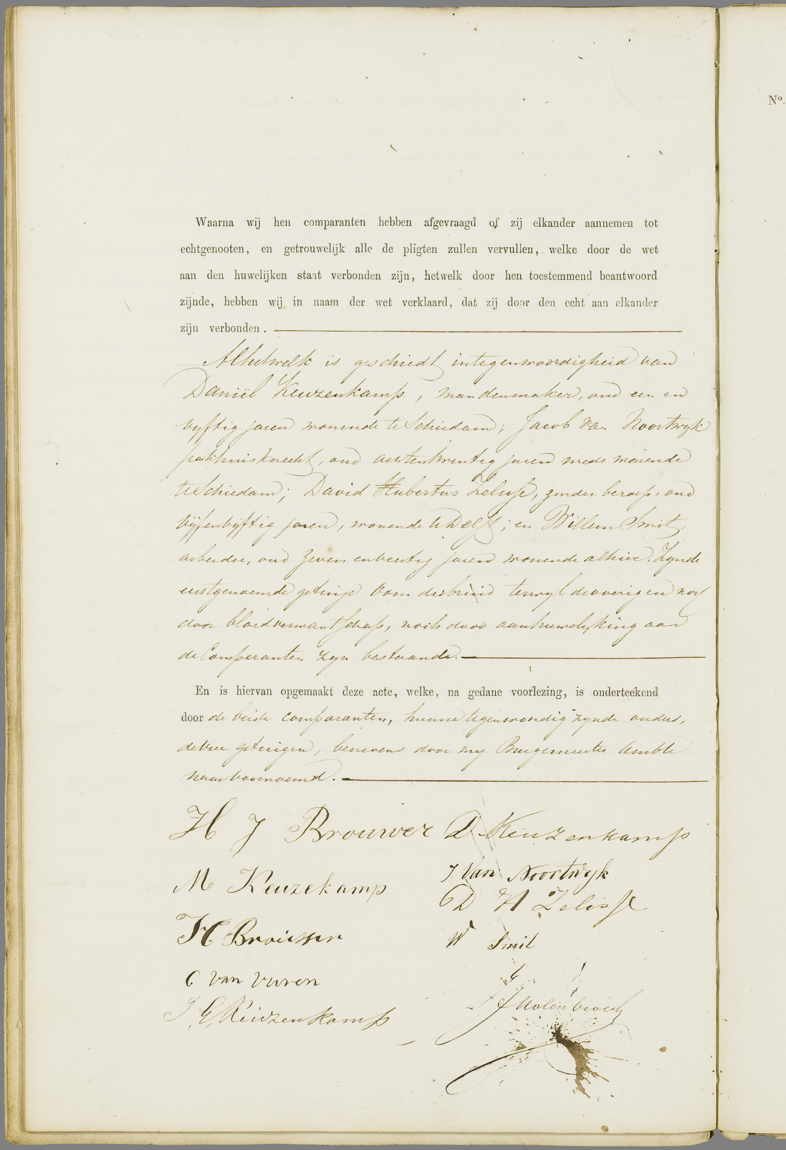 Scan 231 uit het bronpakket: Vrijenban: register van huwelijks- en echtscheidingsakten, 1853–1862