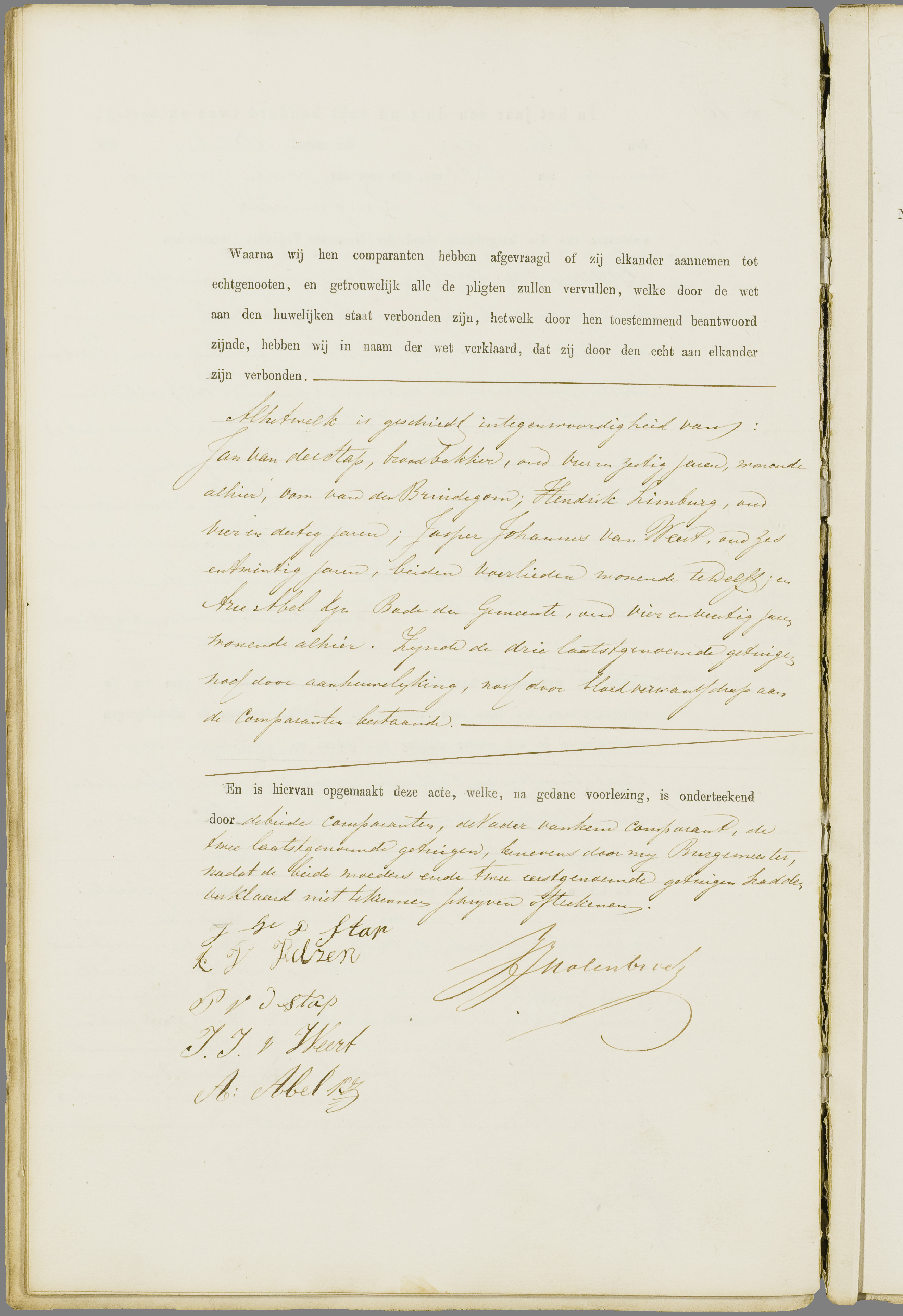 Scan 233 uit het bronpakket: Vrijenban: register van huwelijks- en echtscheidingsakten, 1853–1862