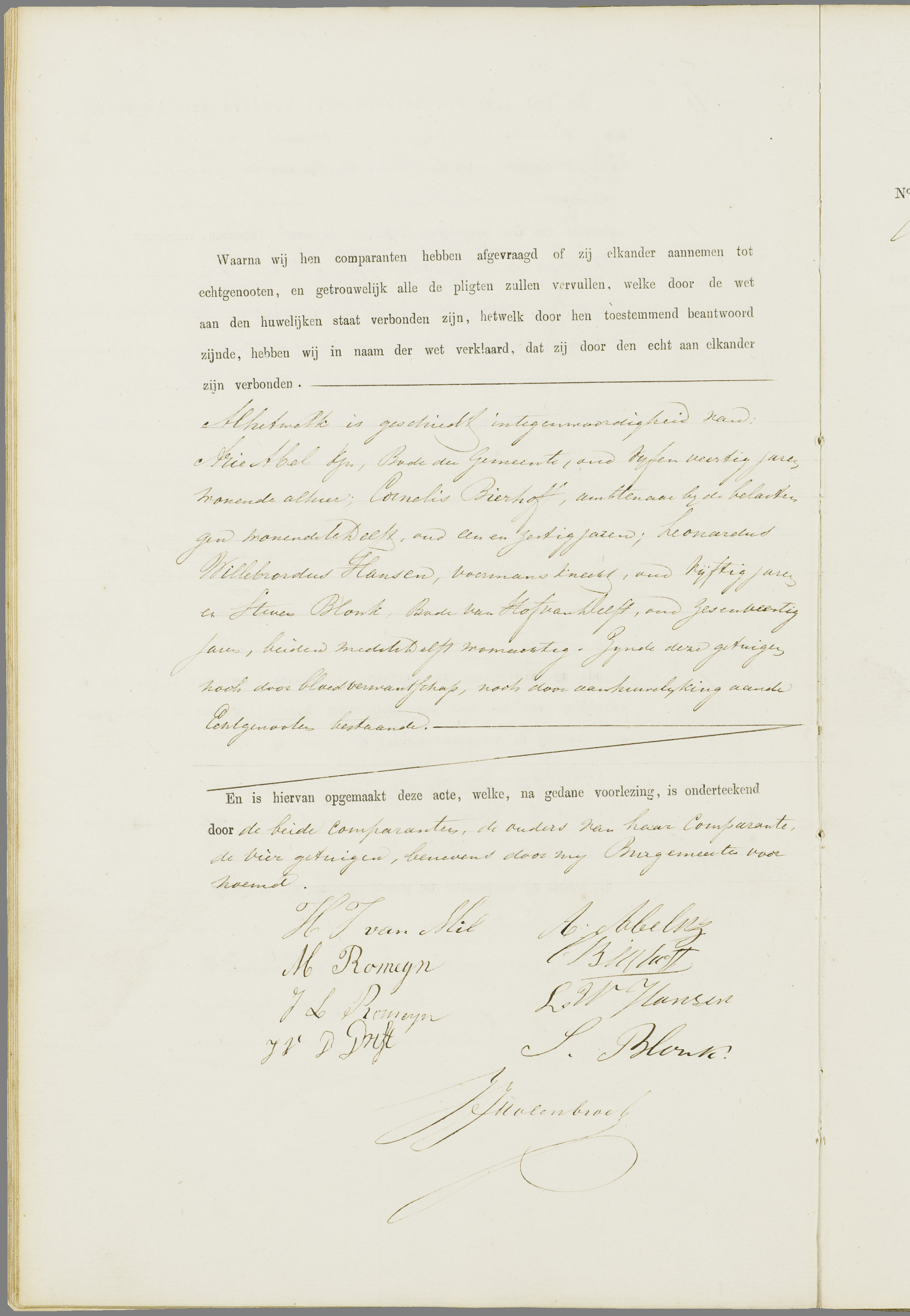 Scan 15 uit het bronpakket: Vrijenban: register van huwelijks- en echtscheidingsakten, 1863–1872