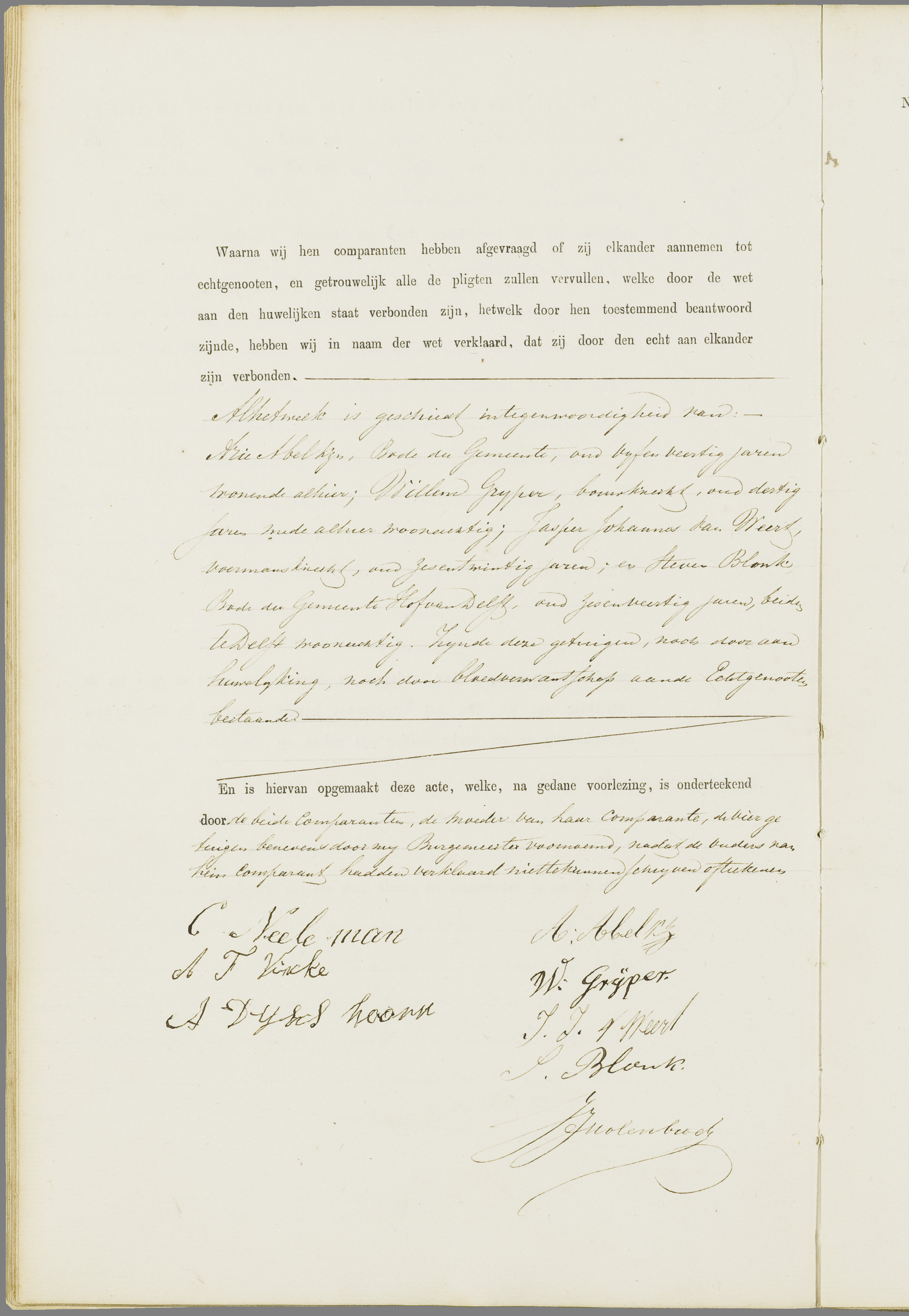 Scan 17 uit het bronpakket: Vrijenban: register van huwelijks- en echtscheidingsakten, 1863–1872