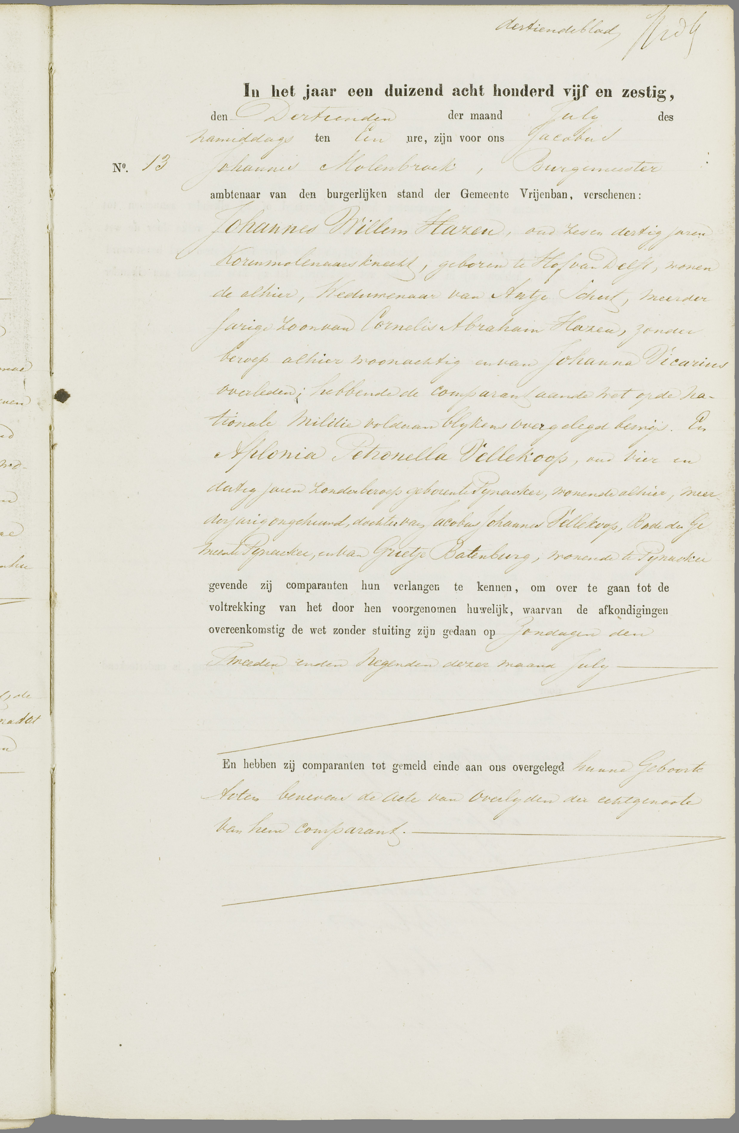 Scan 88 uit het bronpakket: Vrijenban: register van huwelijks- en echtscheidingsakten, 1863–1872