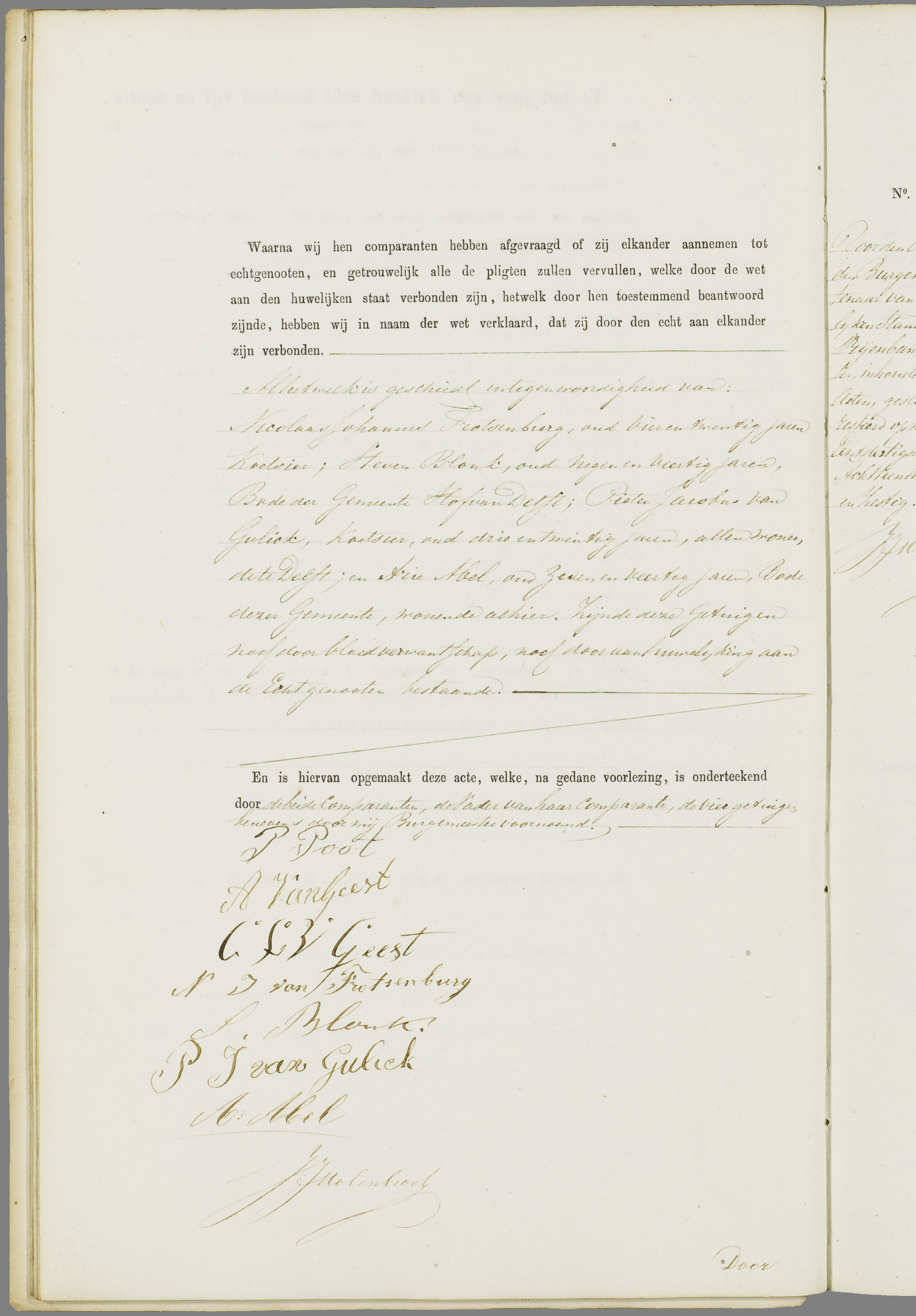 Scan 91 uit het bronpakket: Vrijenban: register van huwelijks- en echtscheidingsakten, 1863–1872