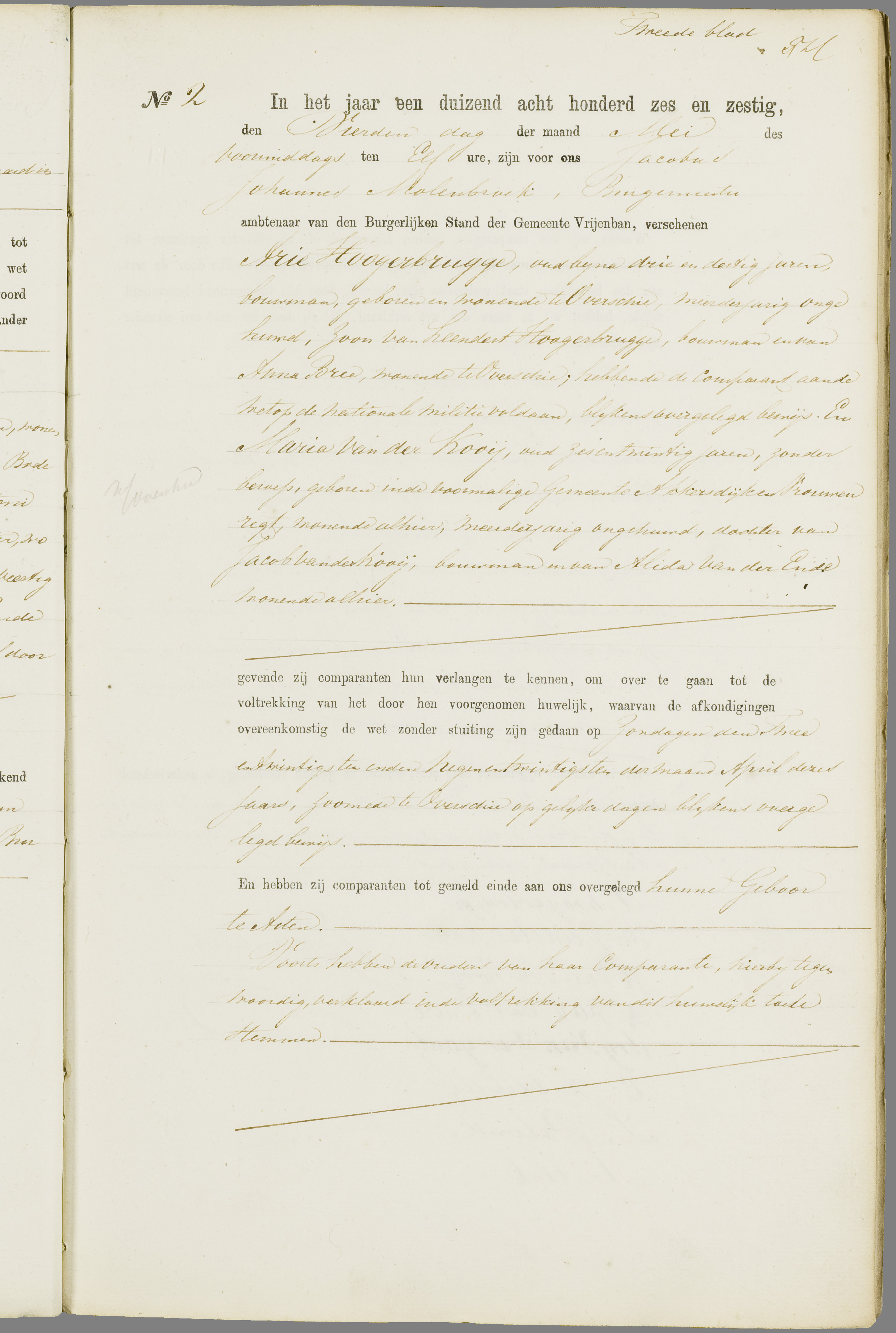 Scan 98 uit het bronpakket: Vrijenban: register van huwelijks- en echtscheidingsakten, 1863–1872
