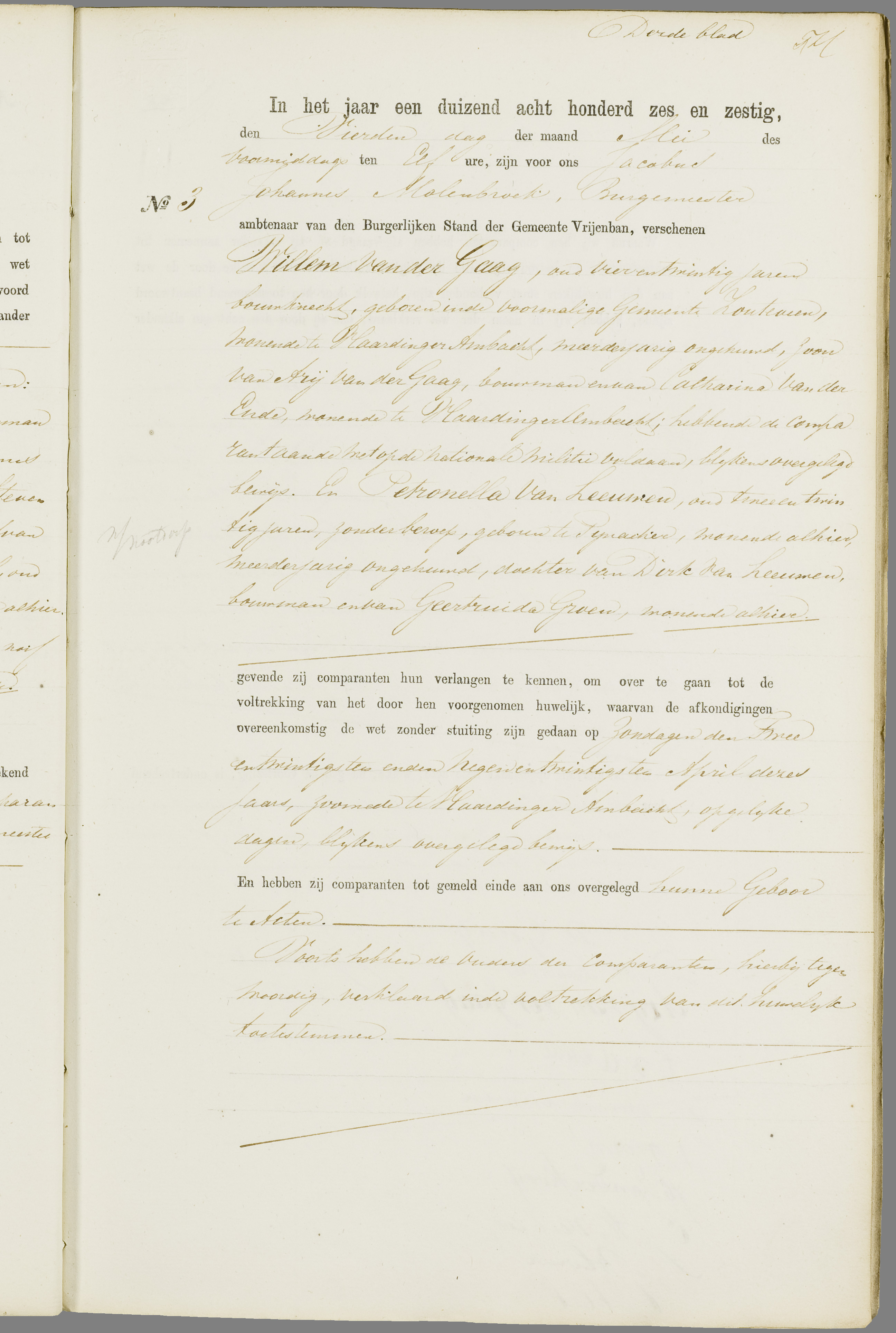 Scan 100 uit het bronpakket: Vrijenban: register van huwelijks- en echtscheidingsakten, 1863–1872