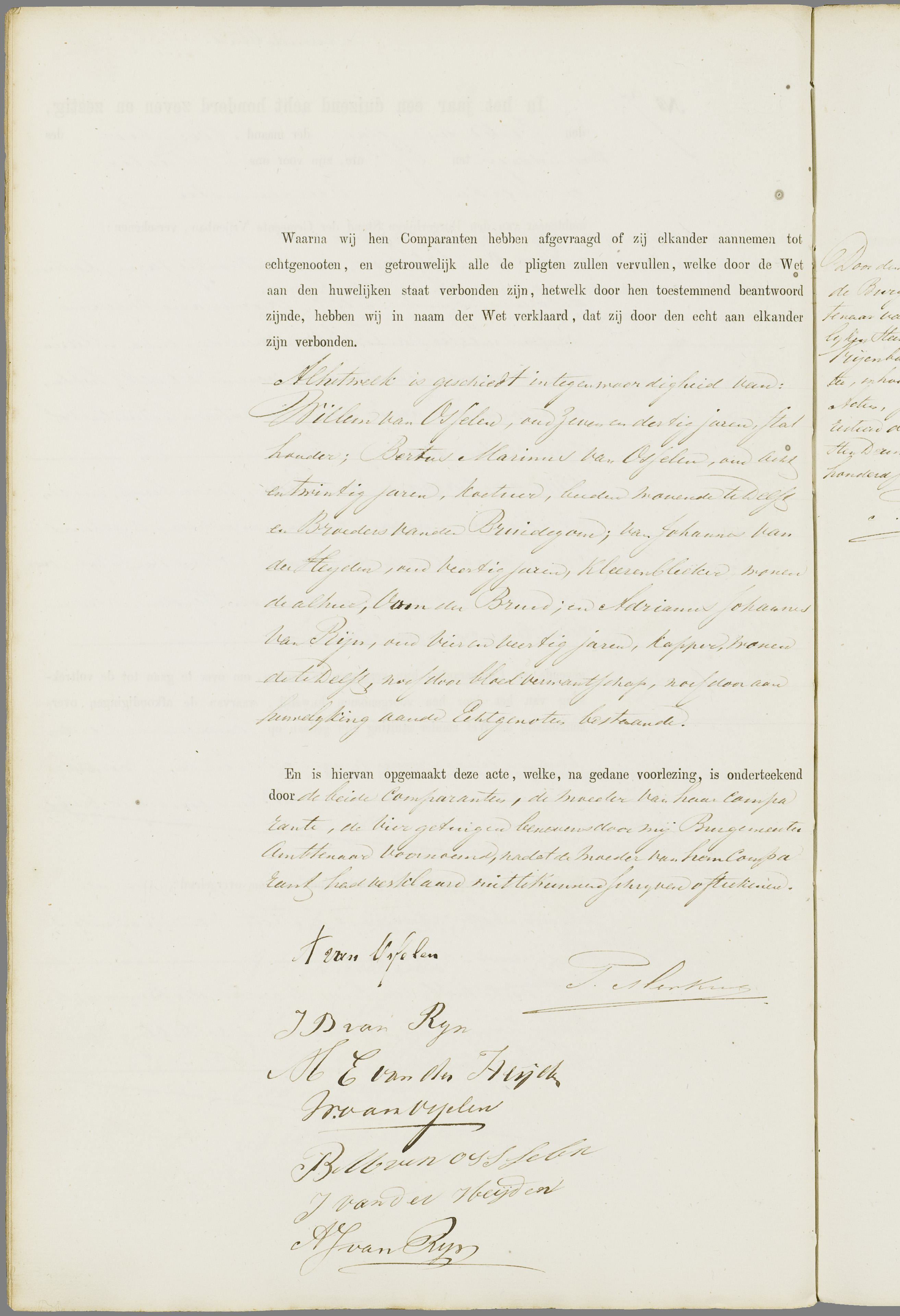 Scan 129 uit het bronpakket: Vrijenban: register van huwelijks- en echtscheidingsakten, 1863–1872