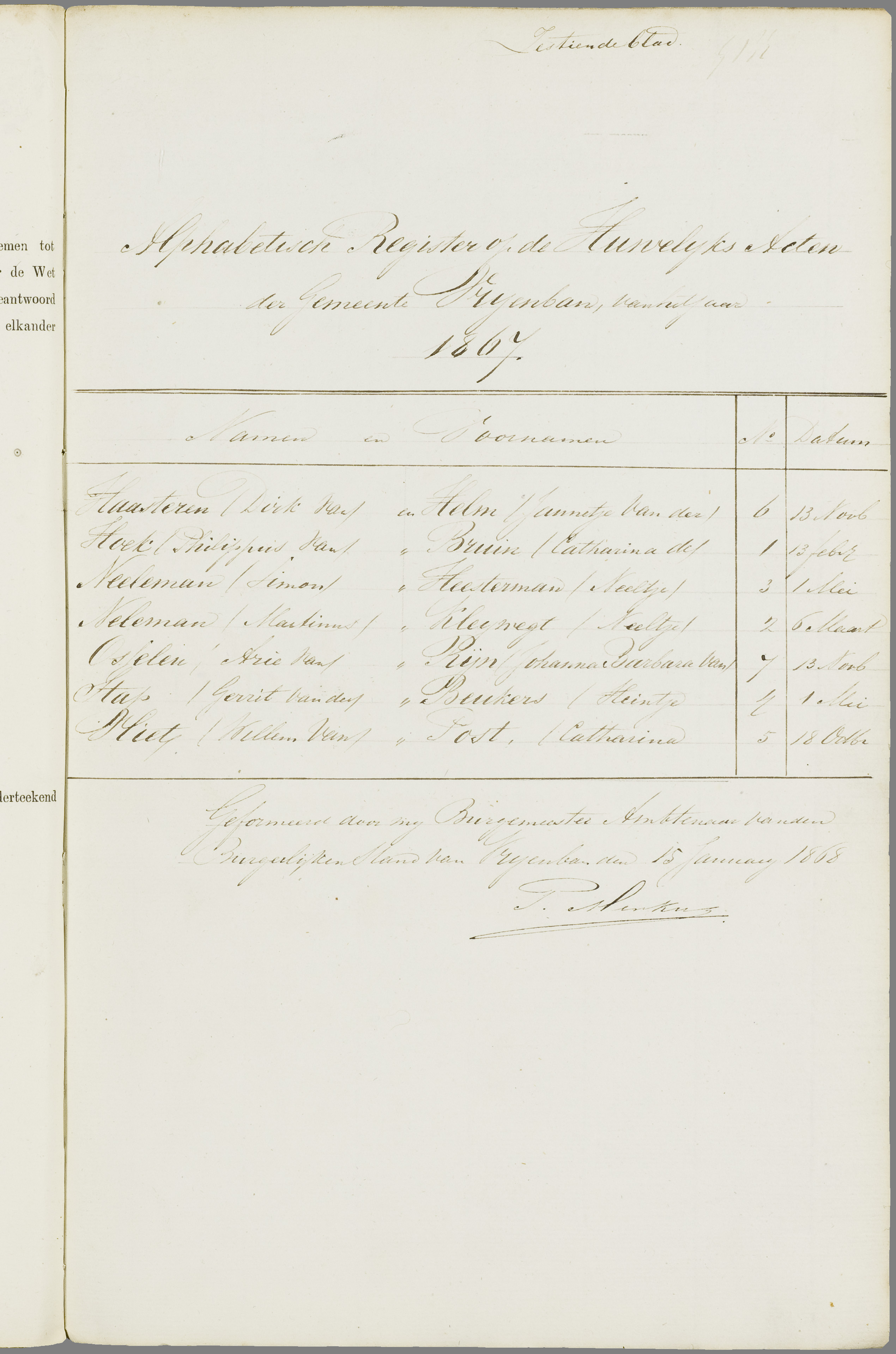 Scan 132 uit het bronpakket: Vrijenban: register van huwelijks- en echtscheidingsakten, 1863–1872