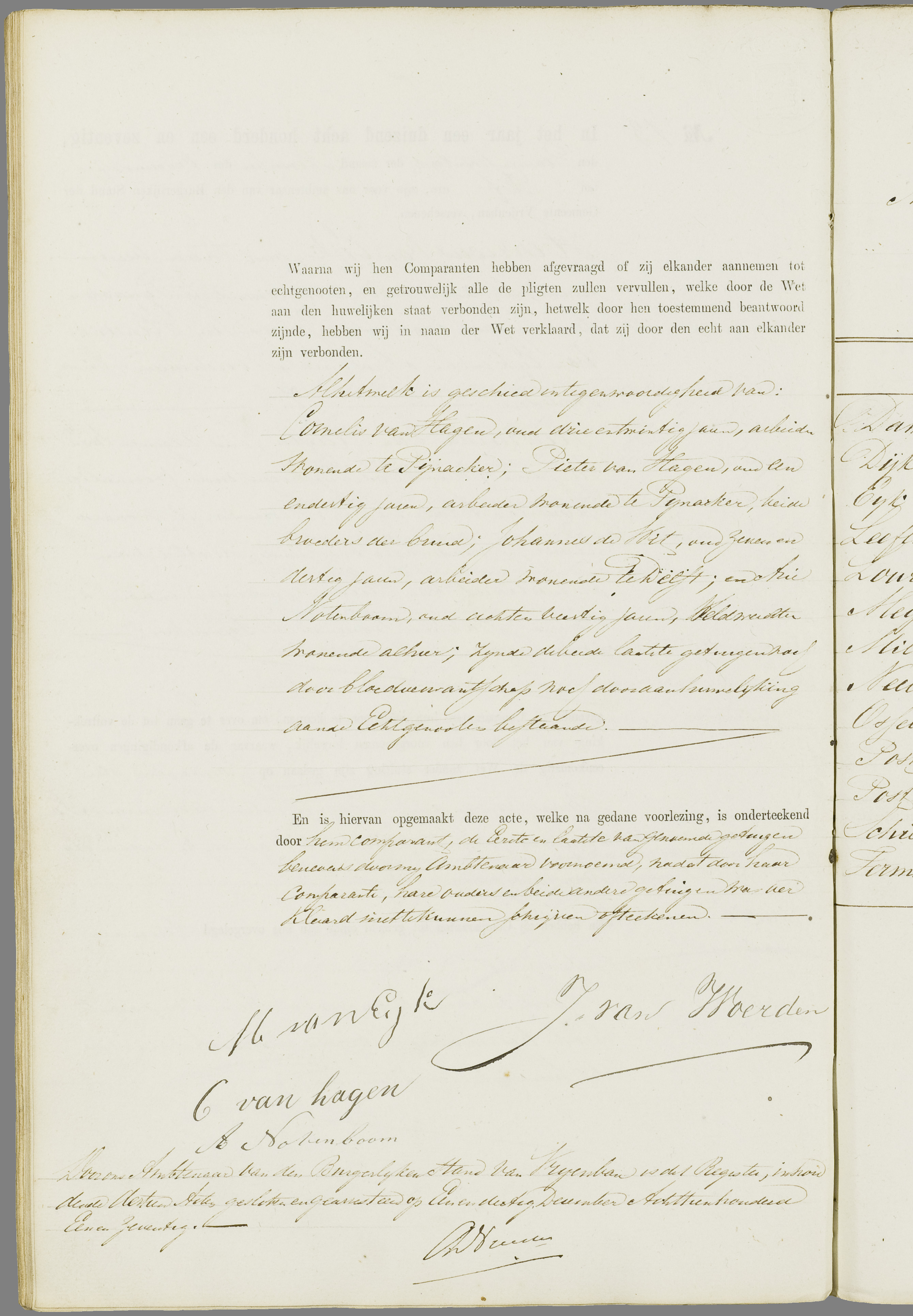 Scan 233 uit het bronpakket: Vrijenban: register van huwelijks- en echtscheidingsakten, 1863–1872