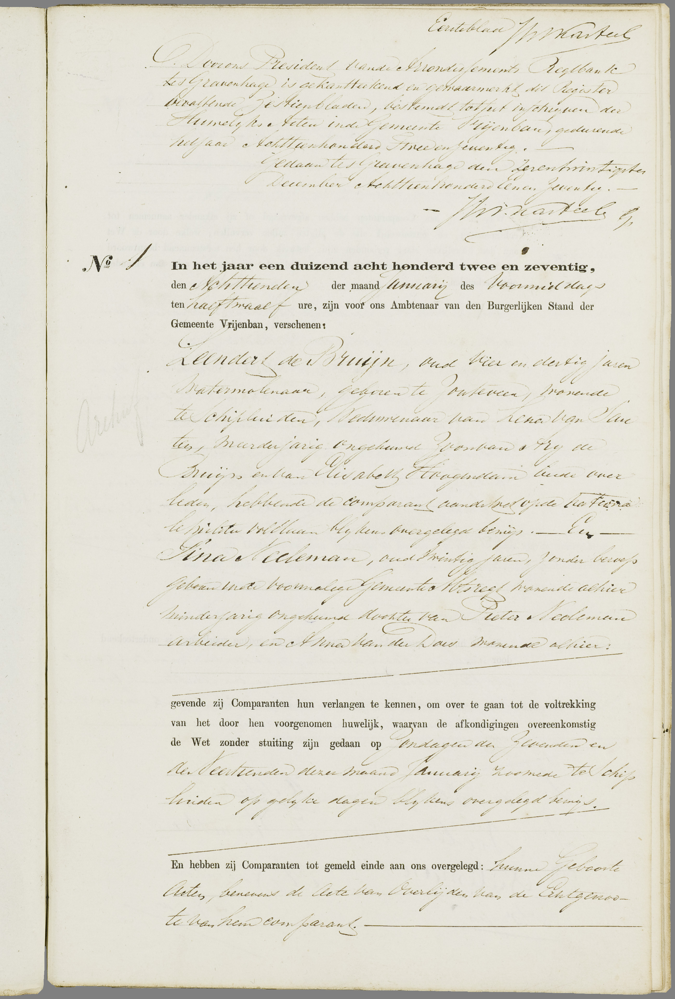 Scan 236 uit het bronpakket: Vrijenban: register van huwelijks- en echtscheidingsakten, 1863–1872