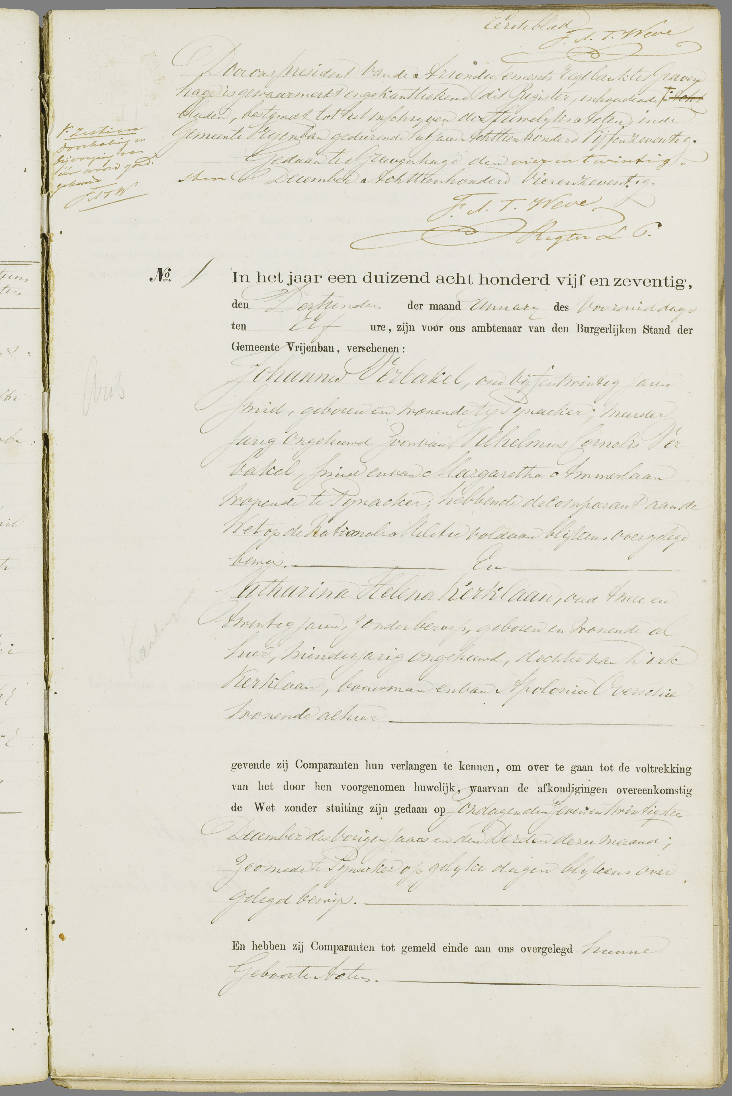 Scan 48 uit het bronpakket: Vrijenban: register van huwelijks- en echtscheidingsakten, 1873–1882